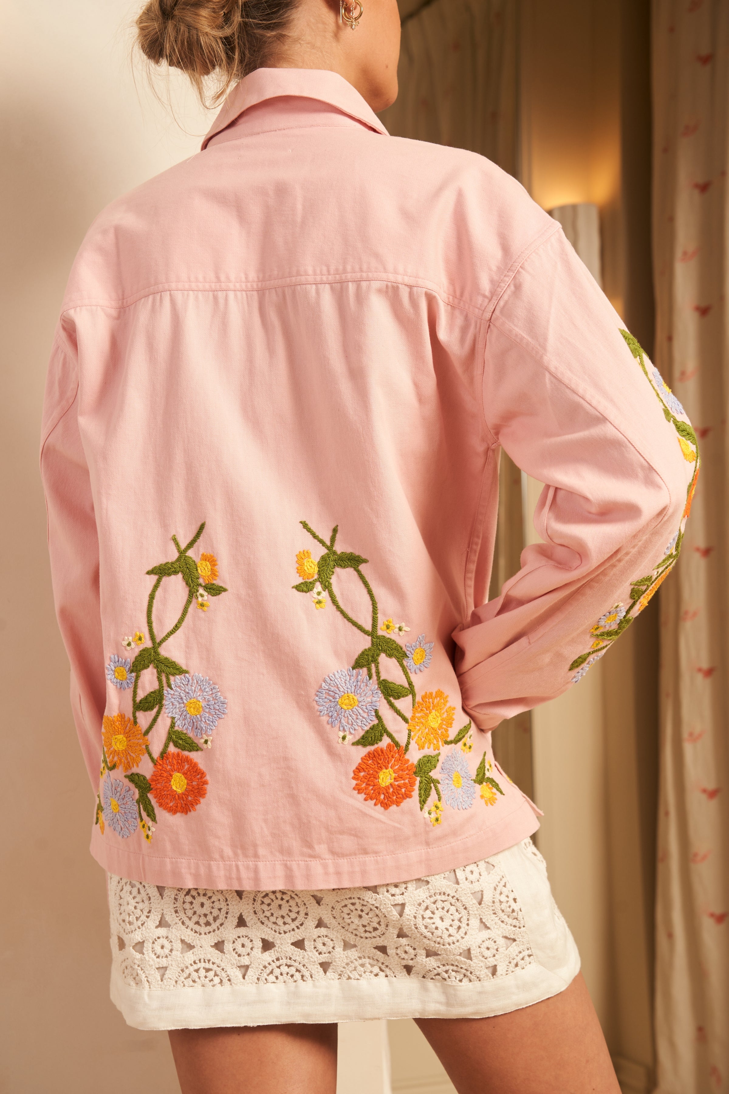 Emala Shirt Jacket, Camelia Rosa