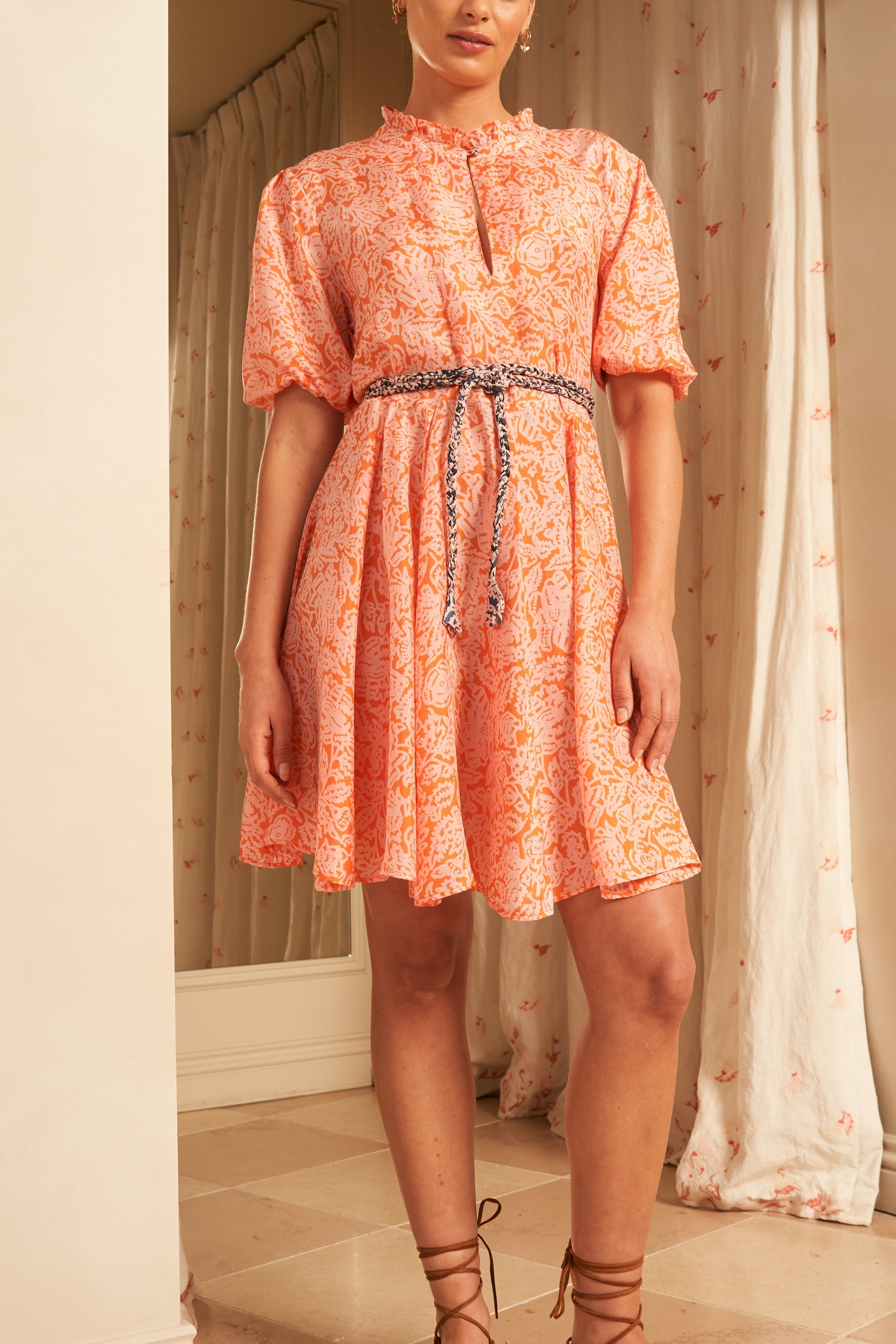 Gaia Mini Dress, Nispero Persimmon