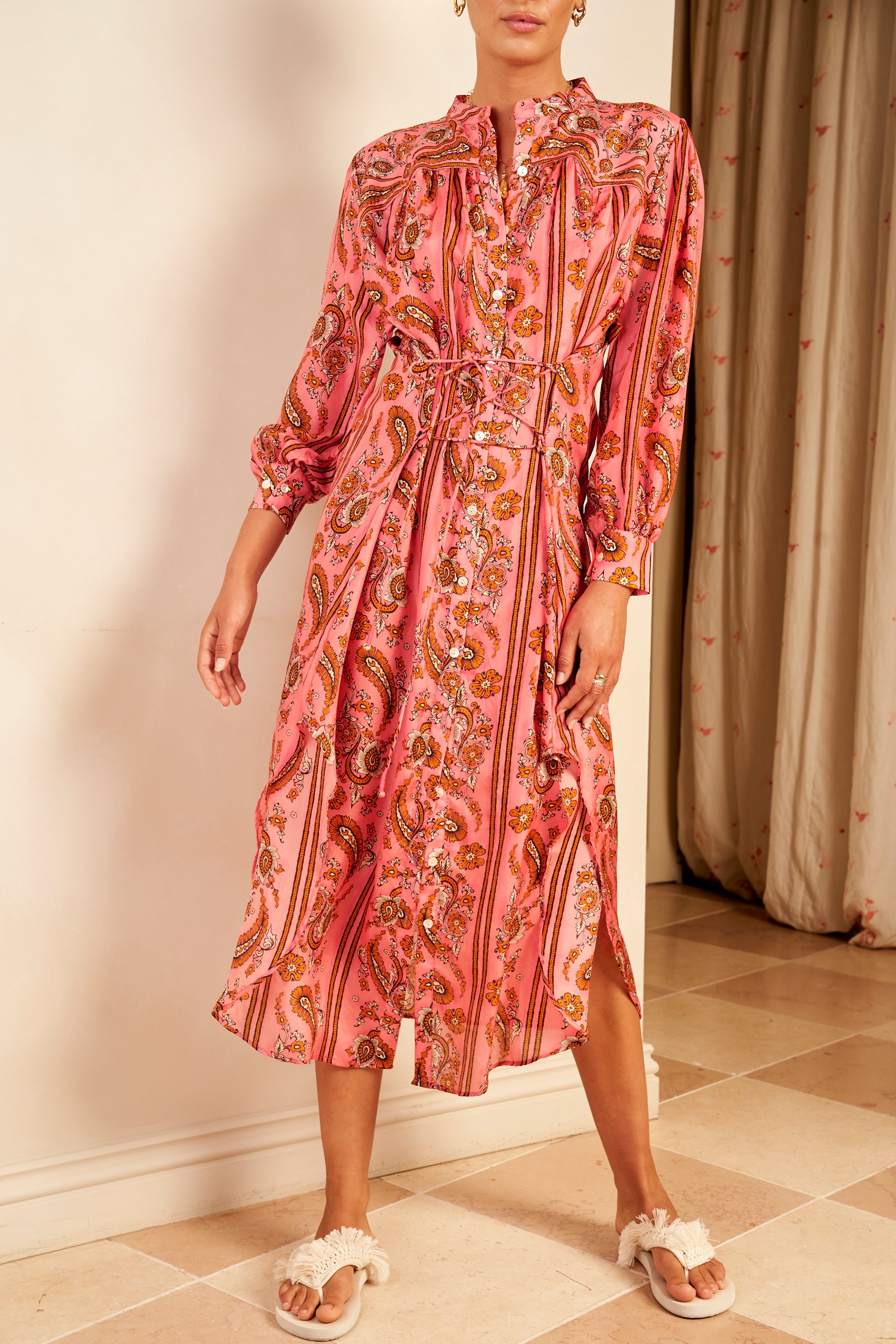 Amira Midi Shirt Dress, Sunkissed