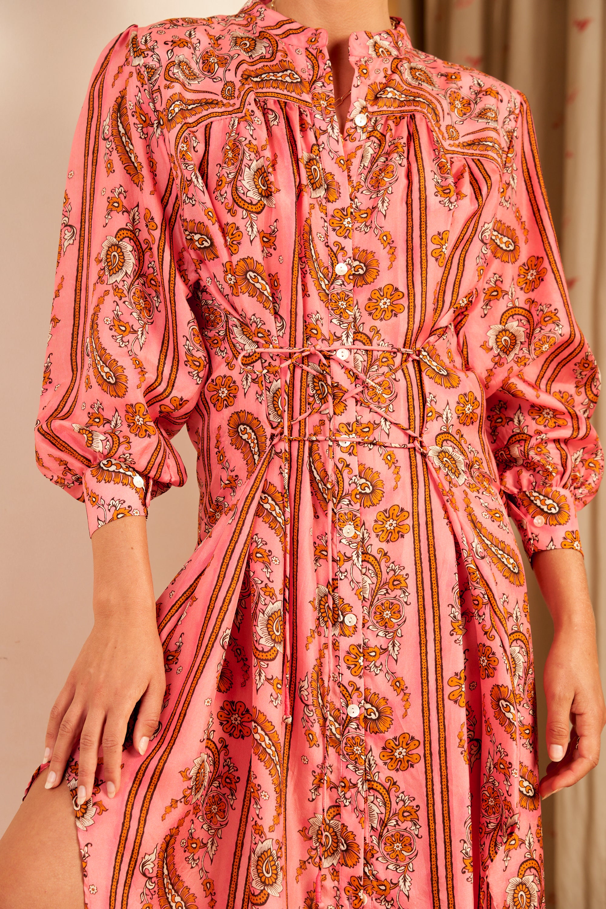 Amira Midi Shirt Dress, Sunkissed