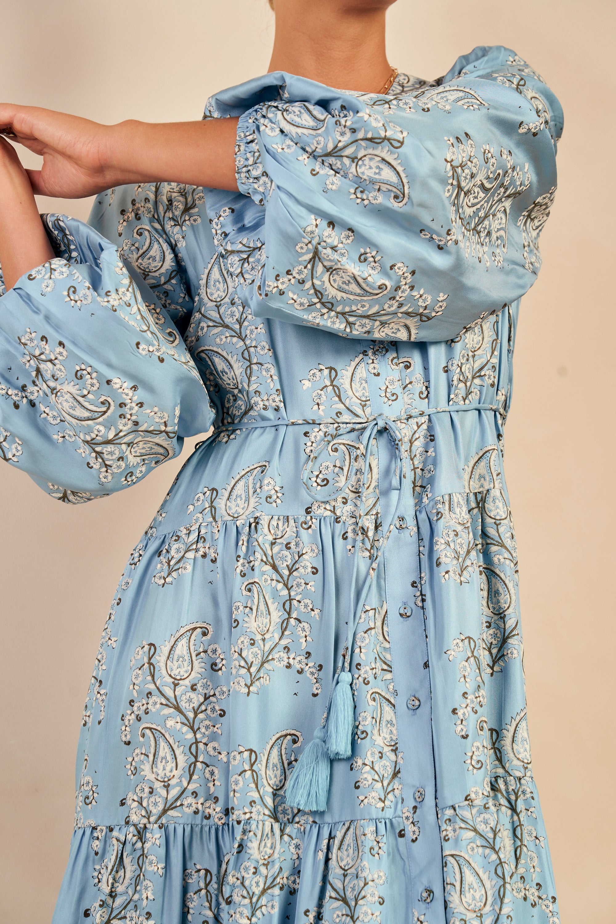 Larissa Long Sleeve Midi Dress, Sky