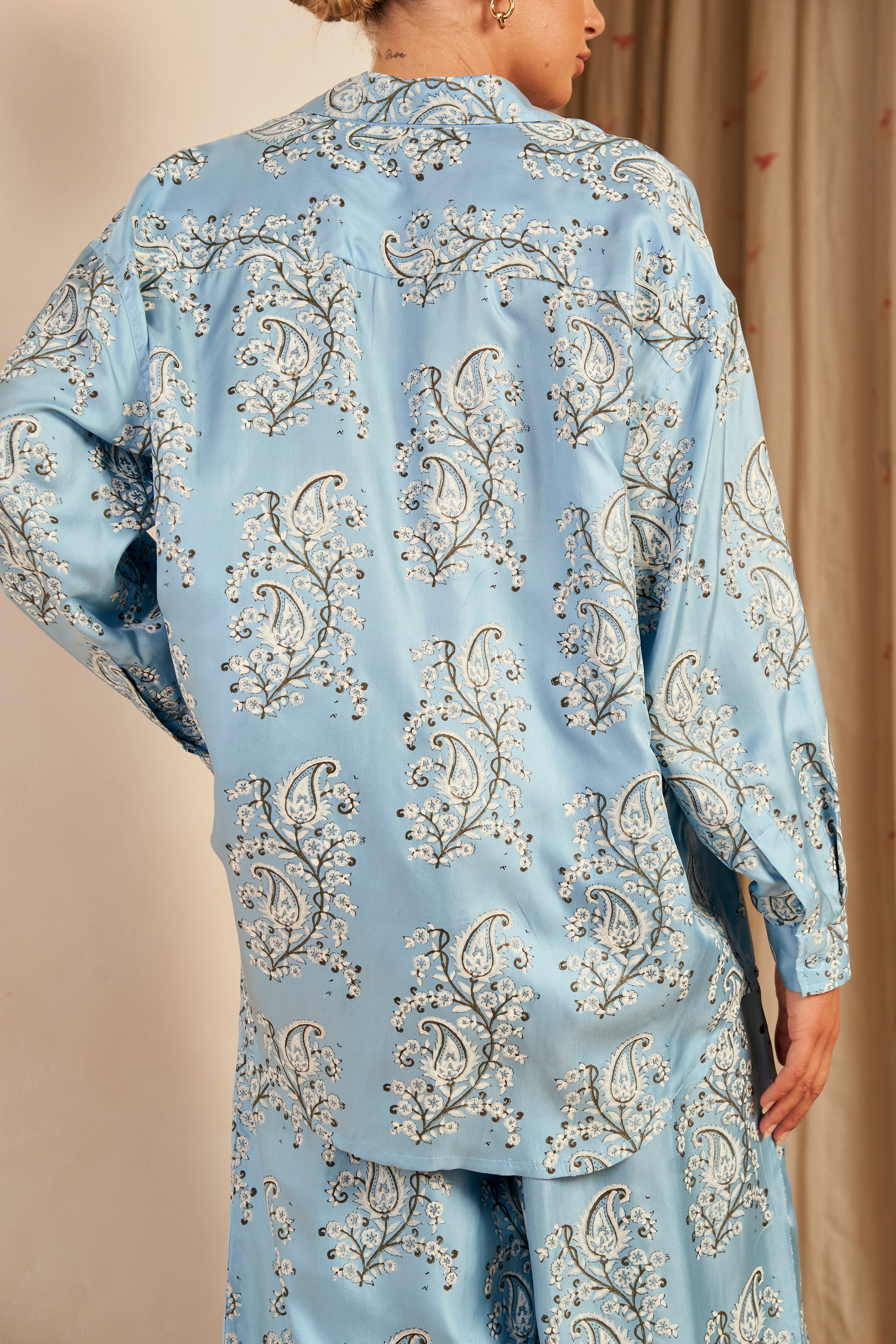 Navi Oversized Long Sleeve Shirt, Sky