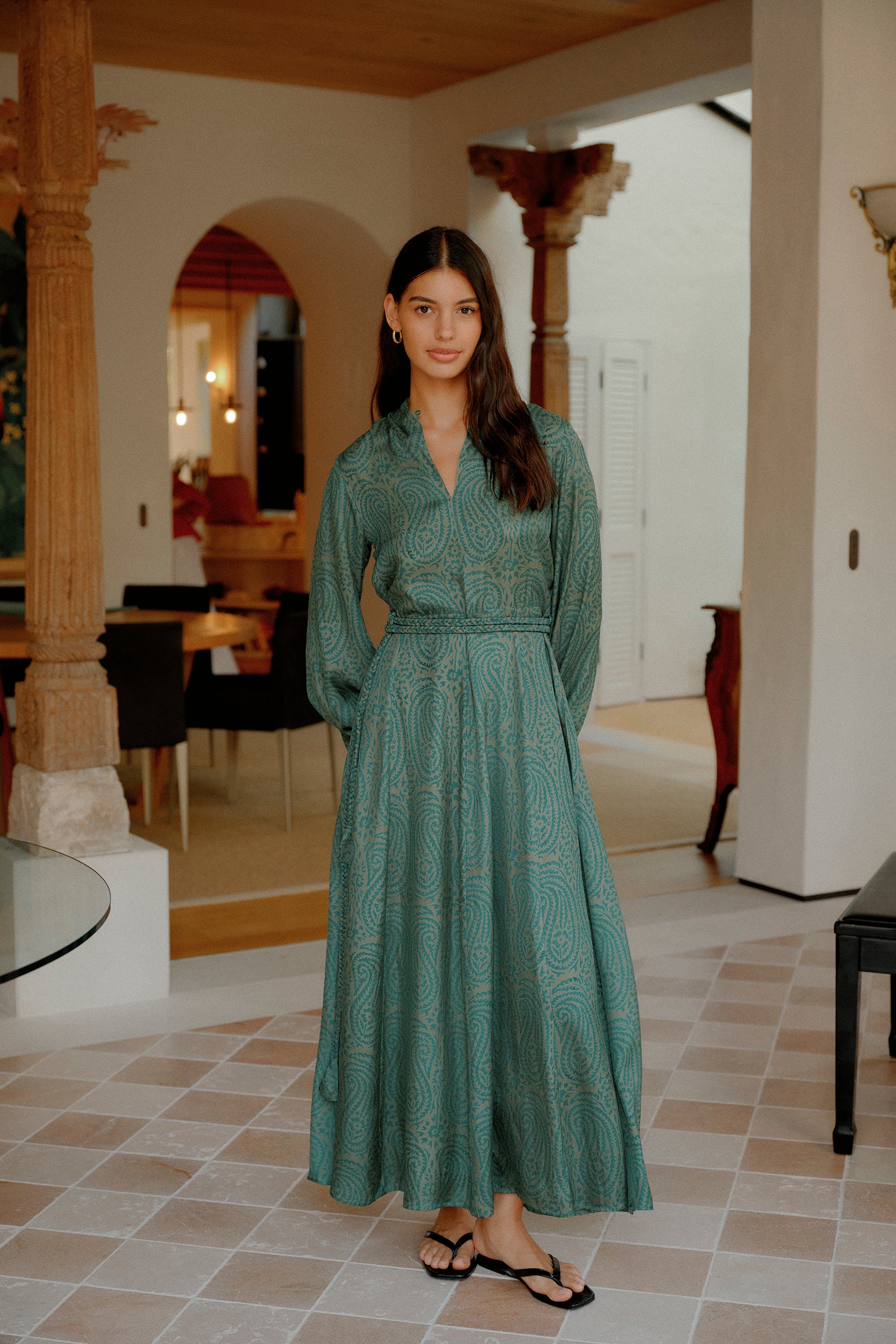 Nala Dress - Paisley Green