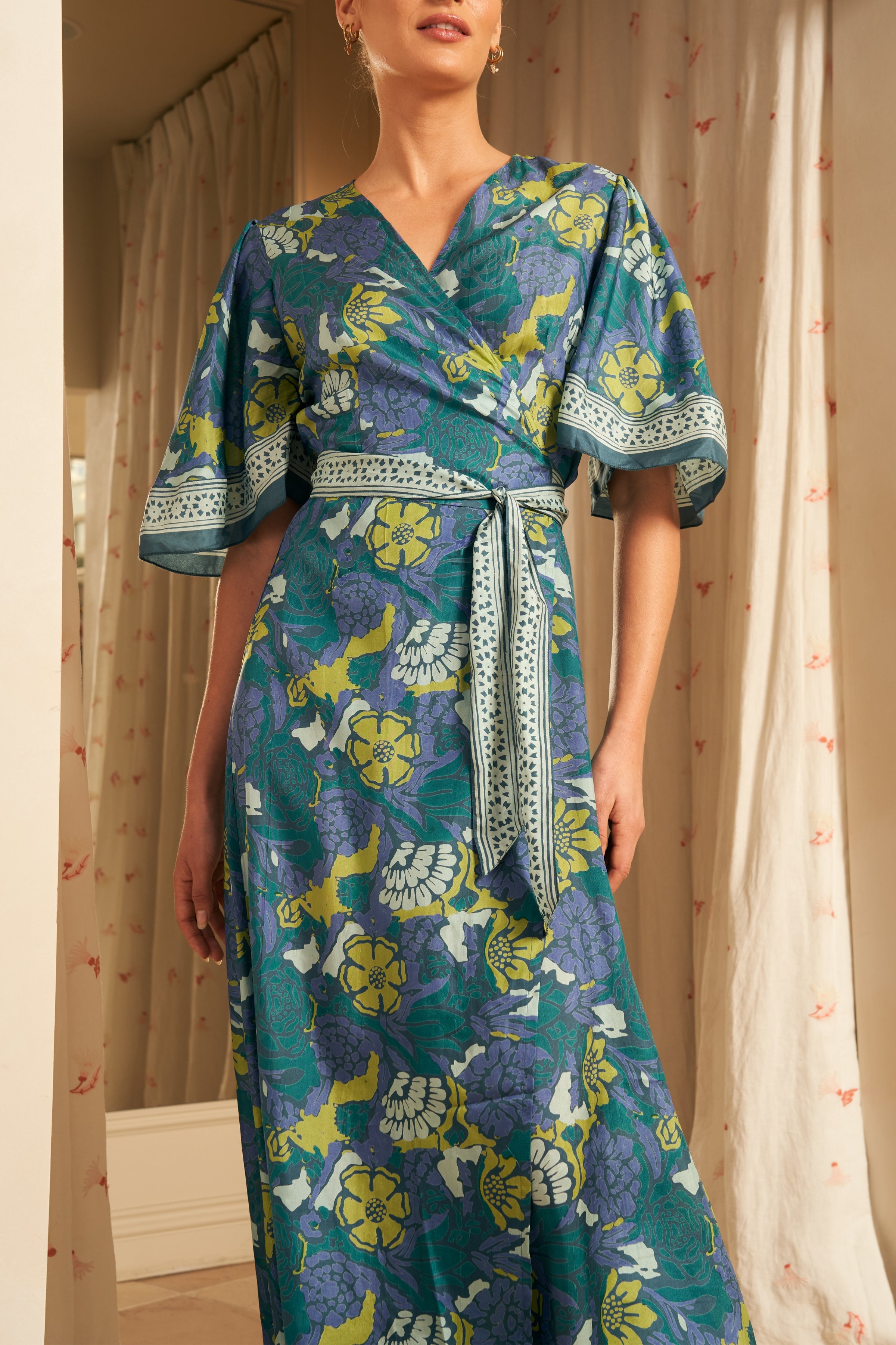 Antonia Wrap Dress, Aliso Indigo