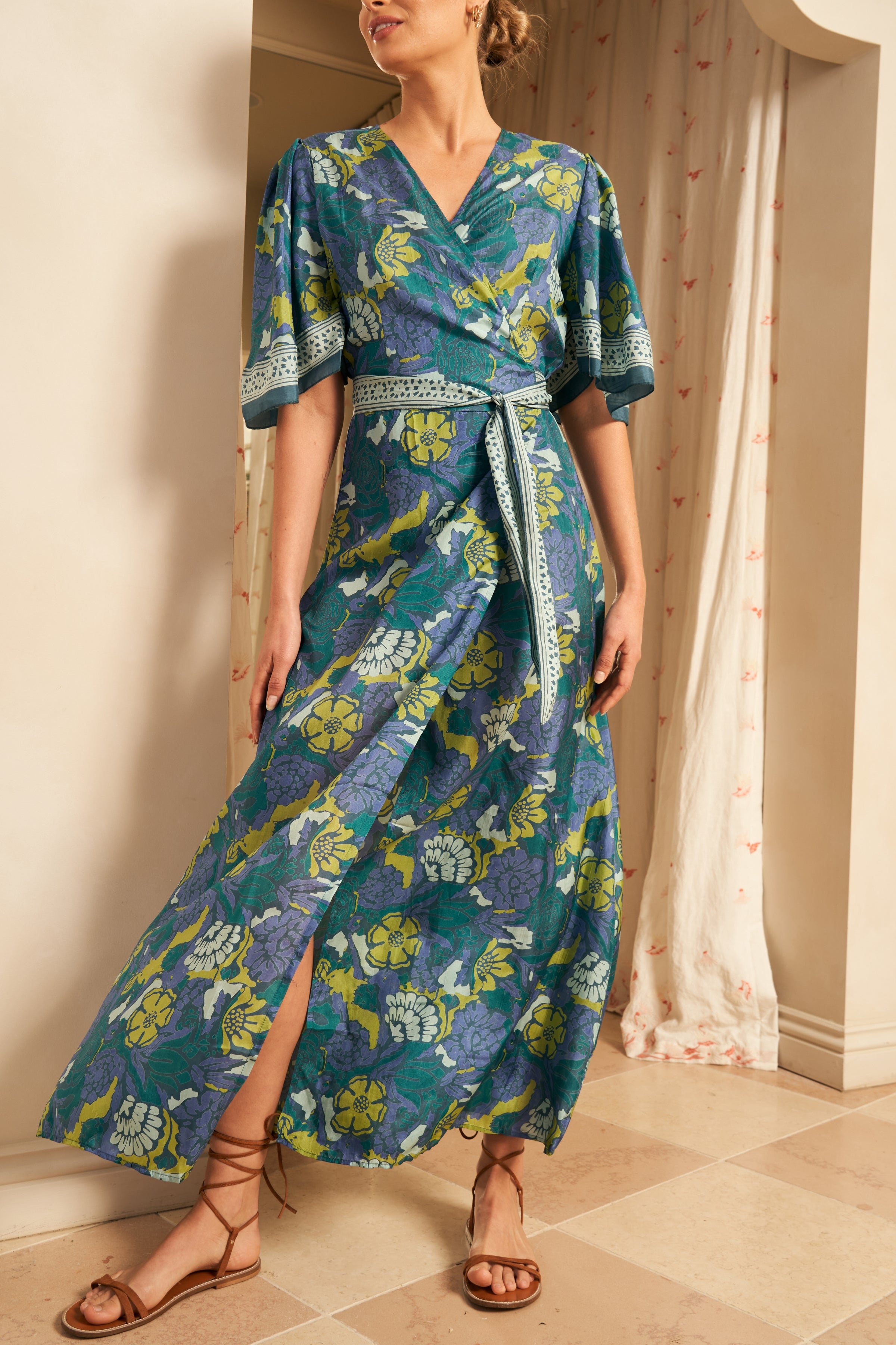 Antonia Wrap Dress, Aliso Indigo