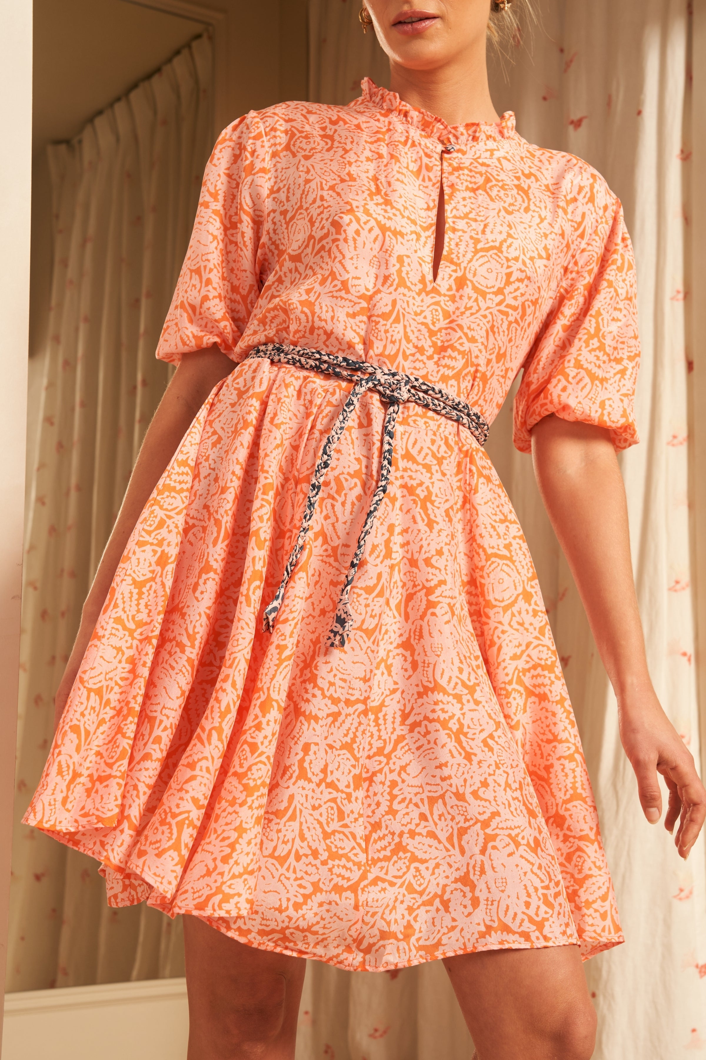 Gaia Mini Dress, Nispero Persimmon