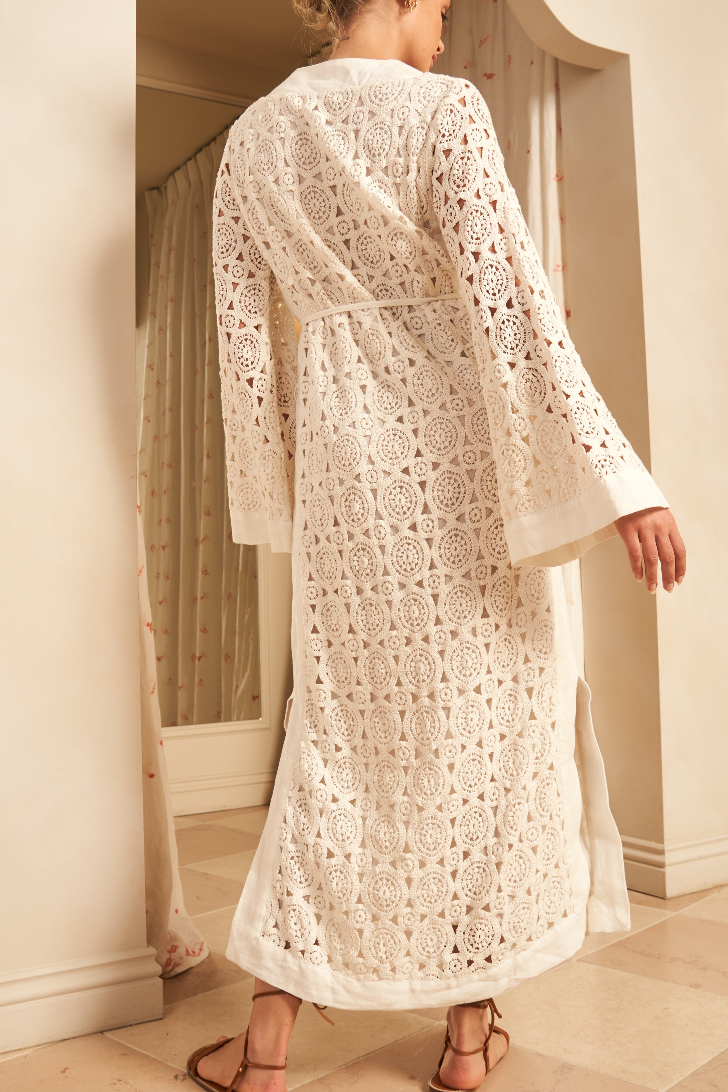 Samara Lace Kaftan Dress, Gardenia