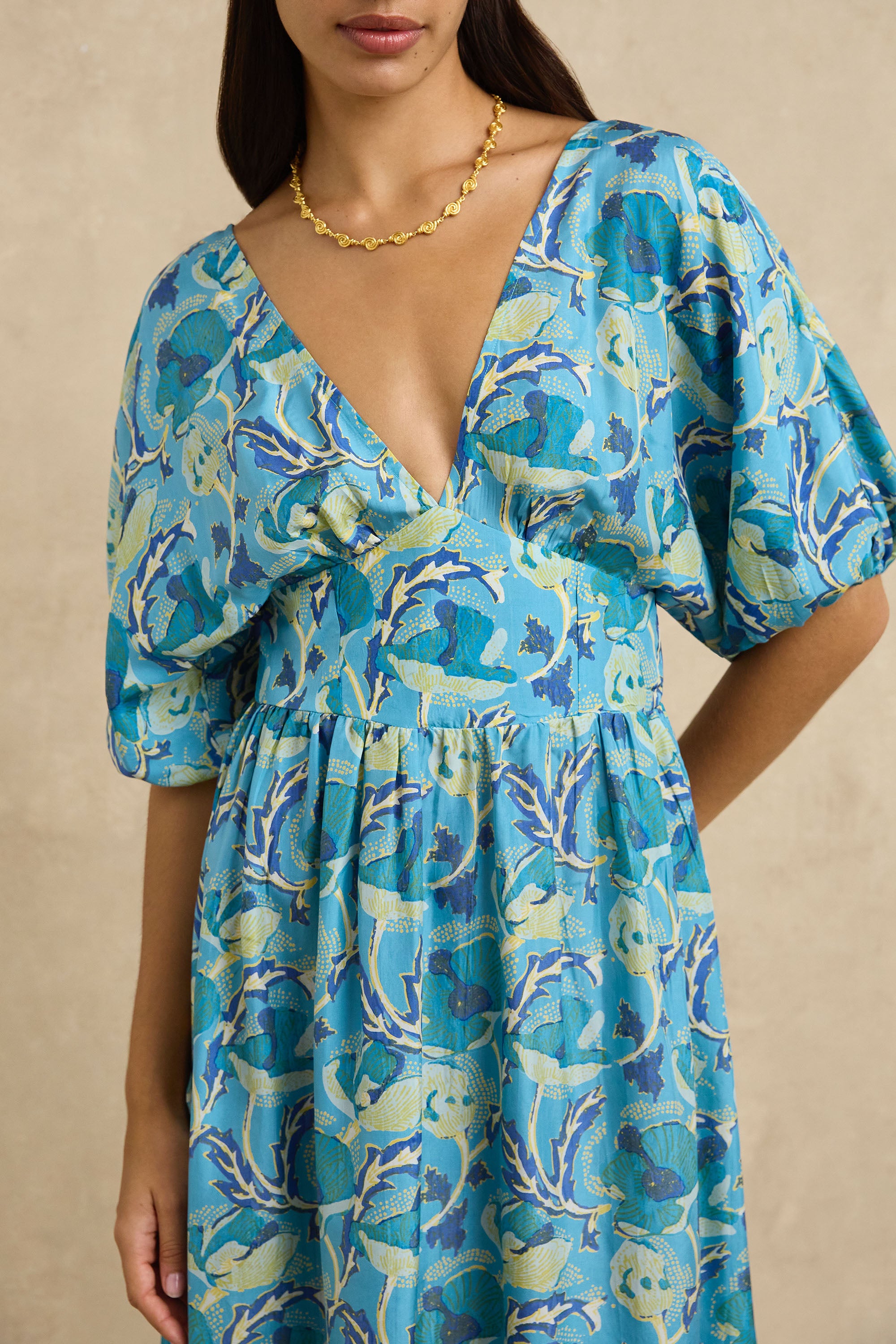 Clara Dress - Hibiscus Blue