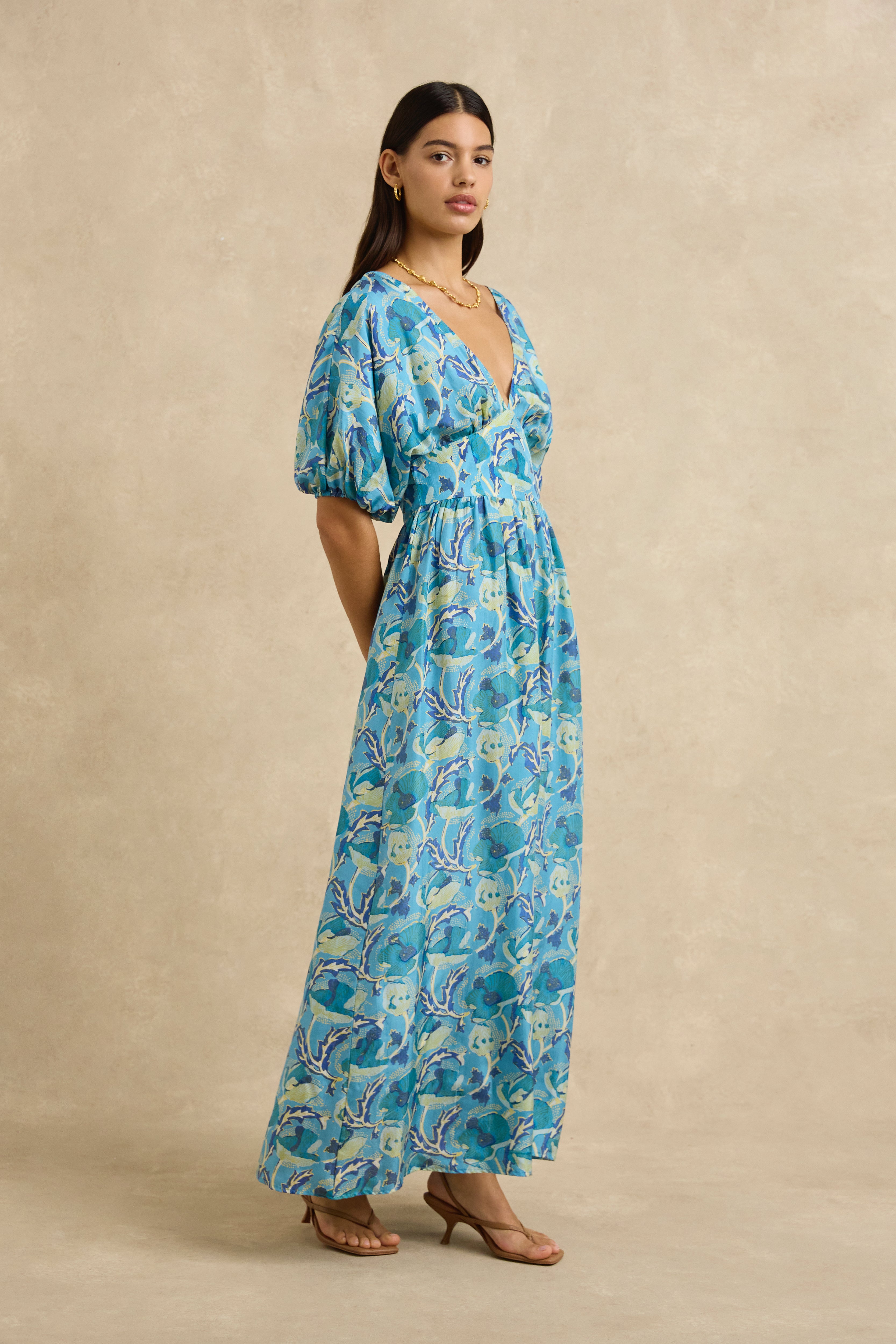 Clara Dress - Hibiscus Blue