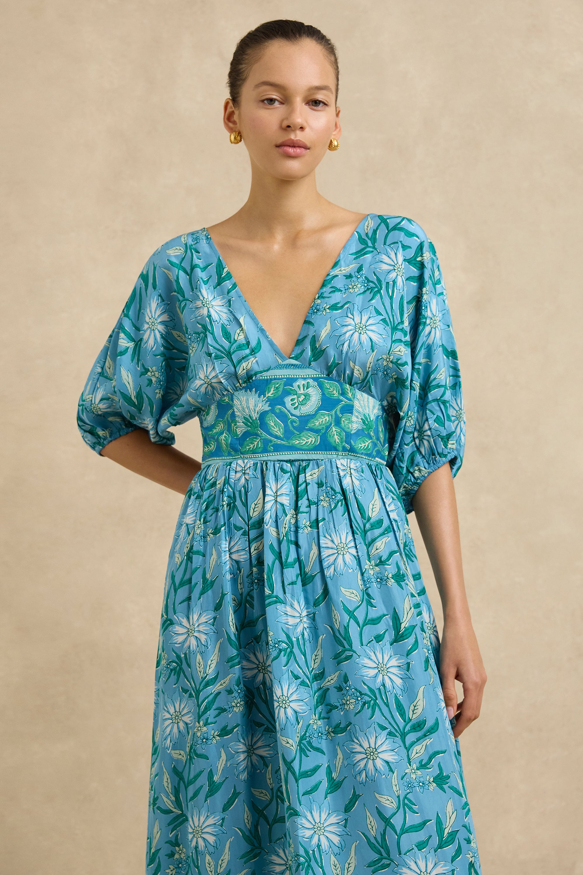 Clara Dress - Spring Daisy Blue