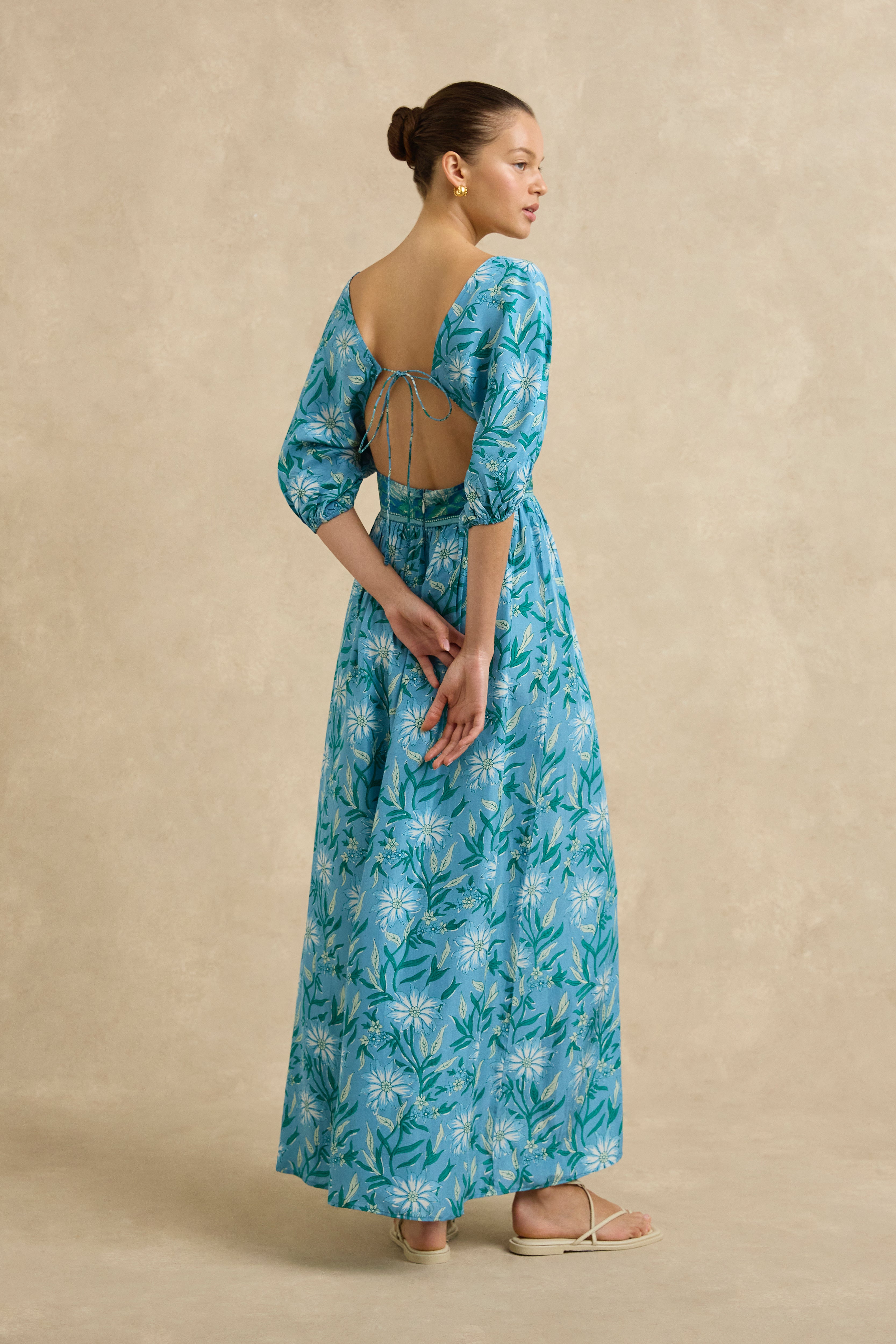 Clara Dress - Spring Daisy Blue
