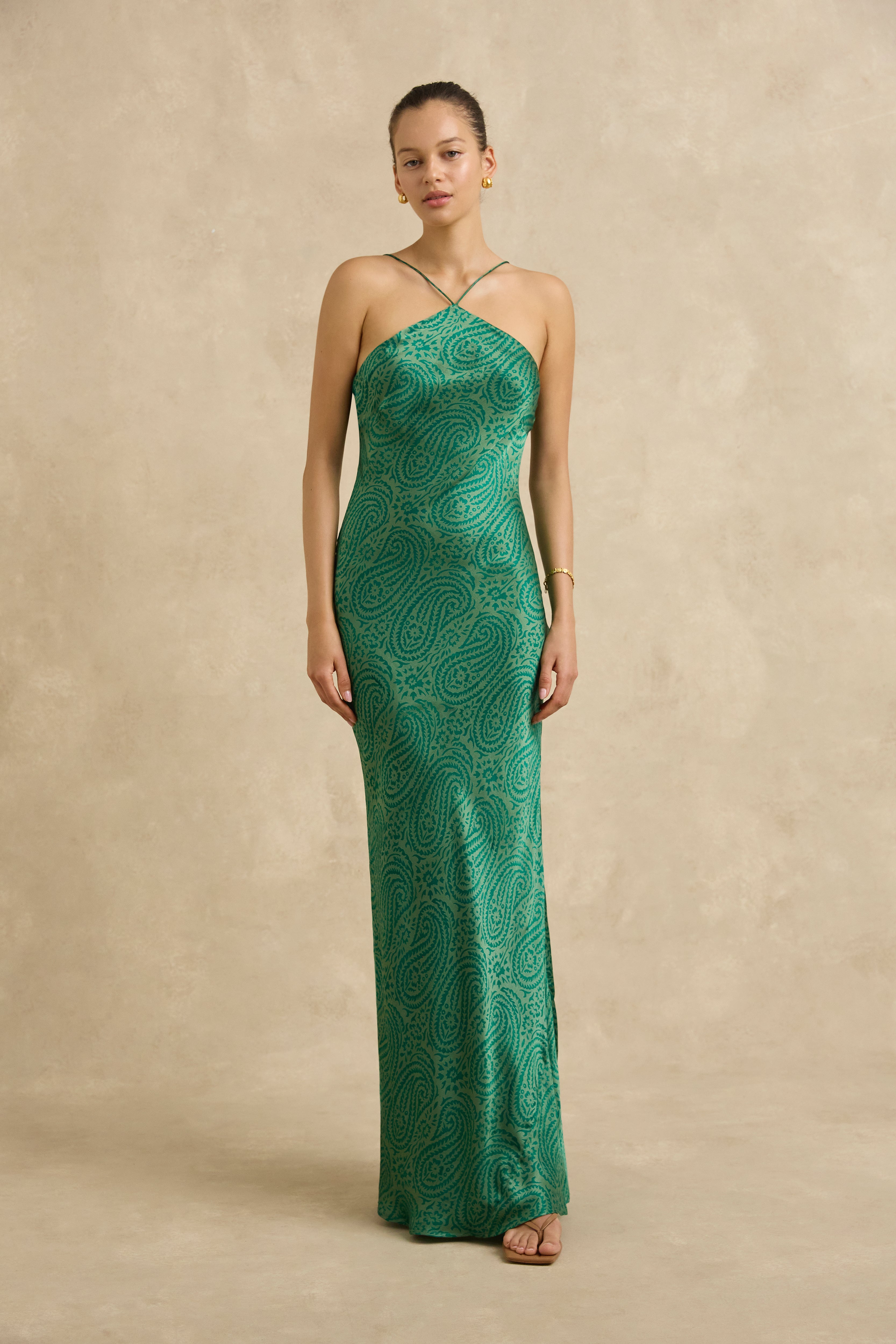 Elisa Dress - Paisley Green