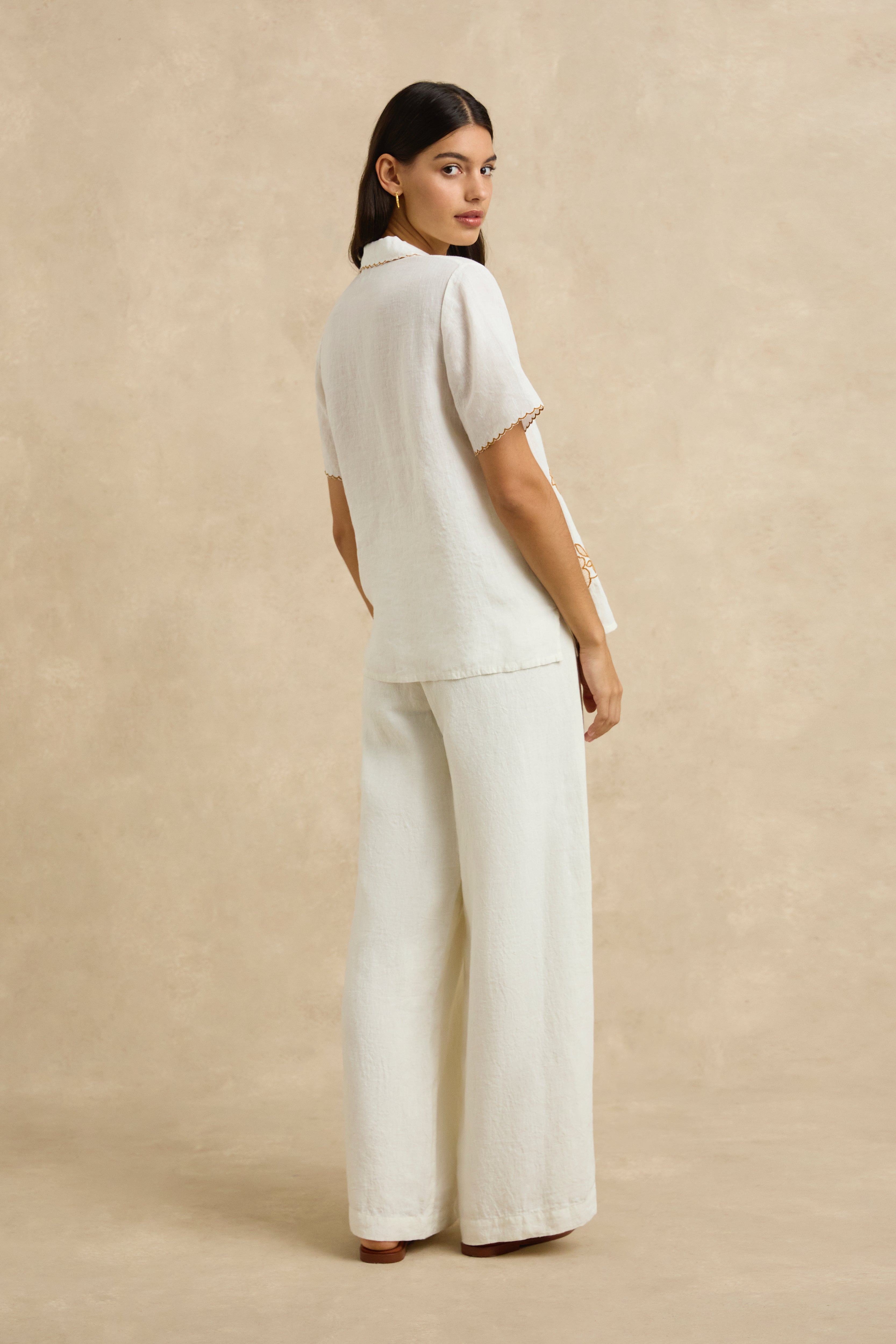 Gabriella Shirt - Ivory Embroidery