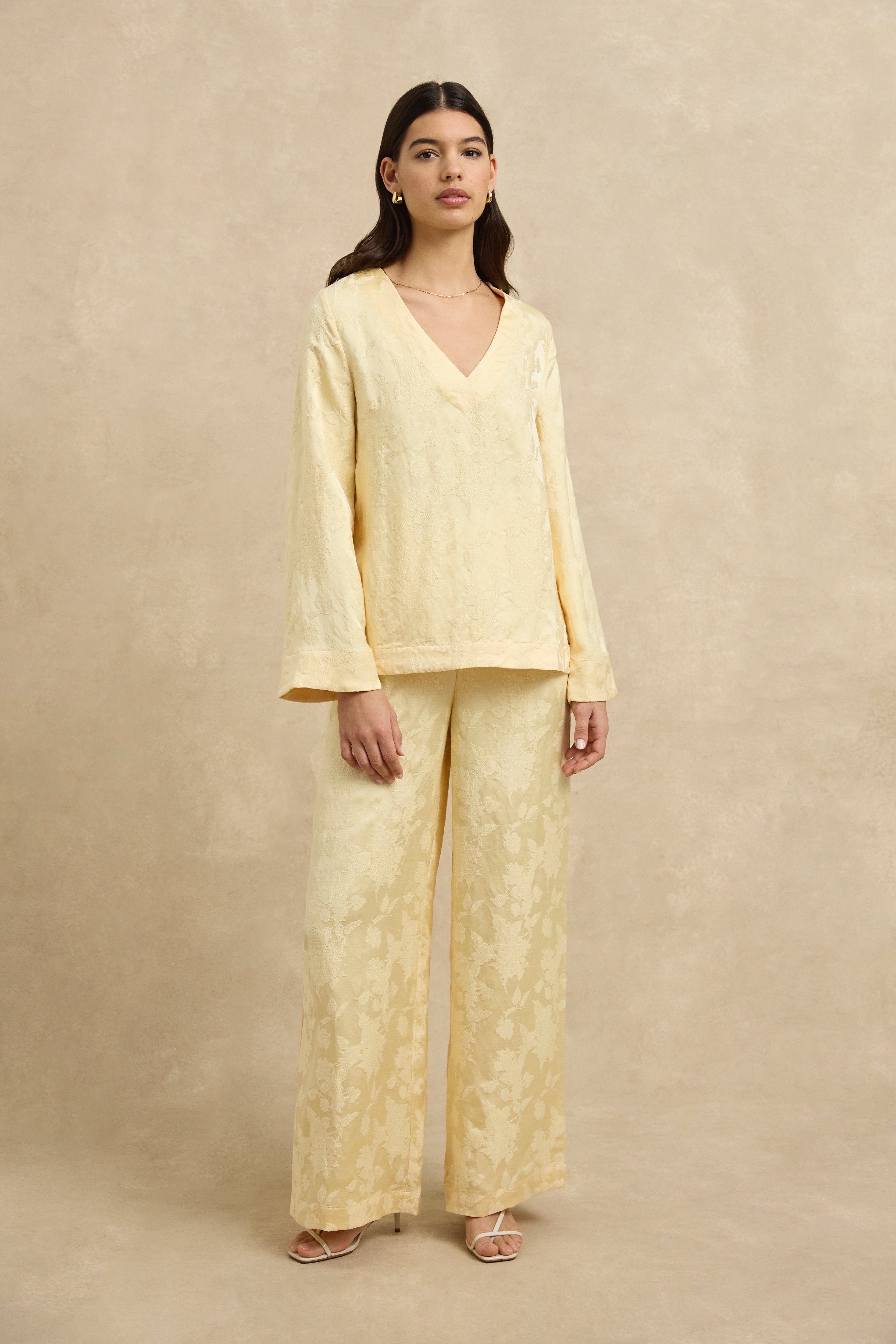 Gemma Top - Butter Jacquard