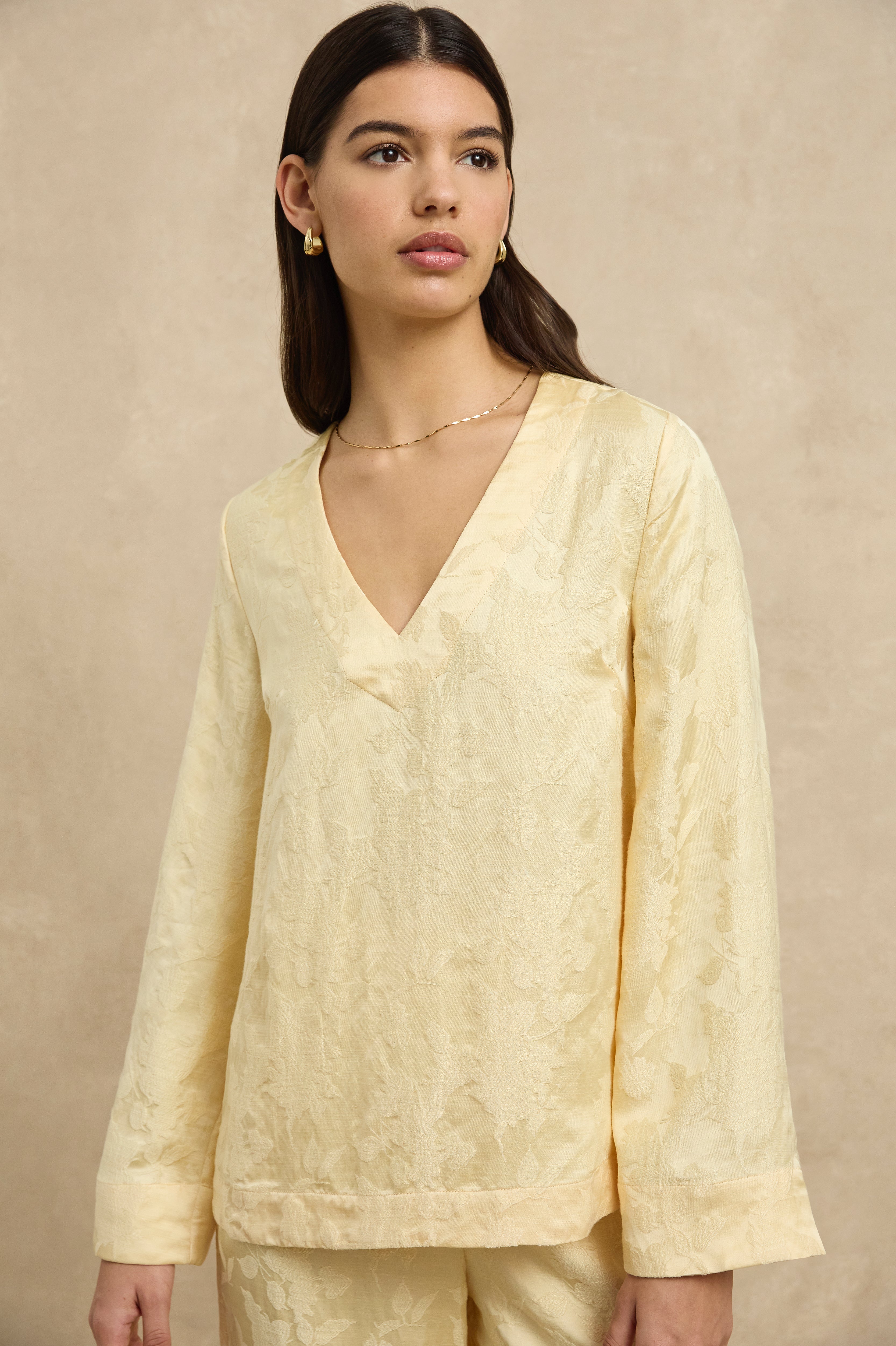 Gemma Top - Butter Jacquard