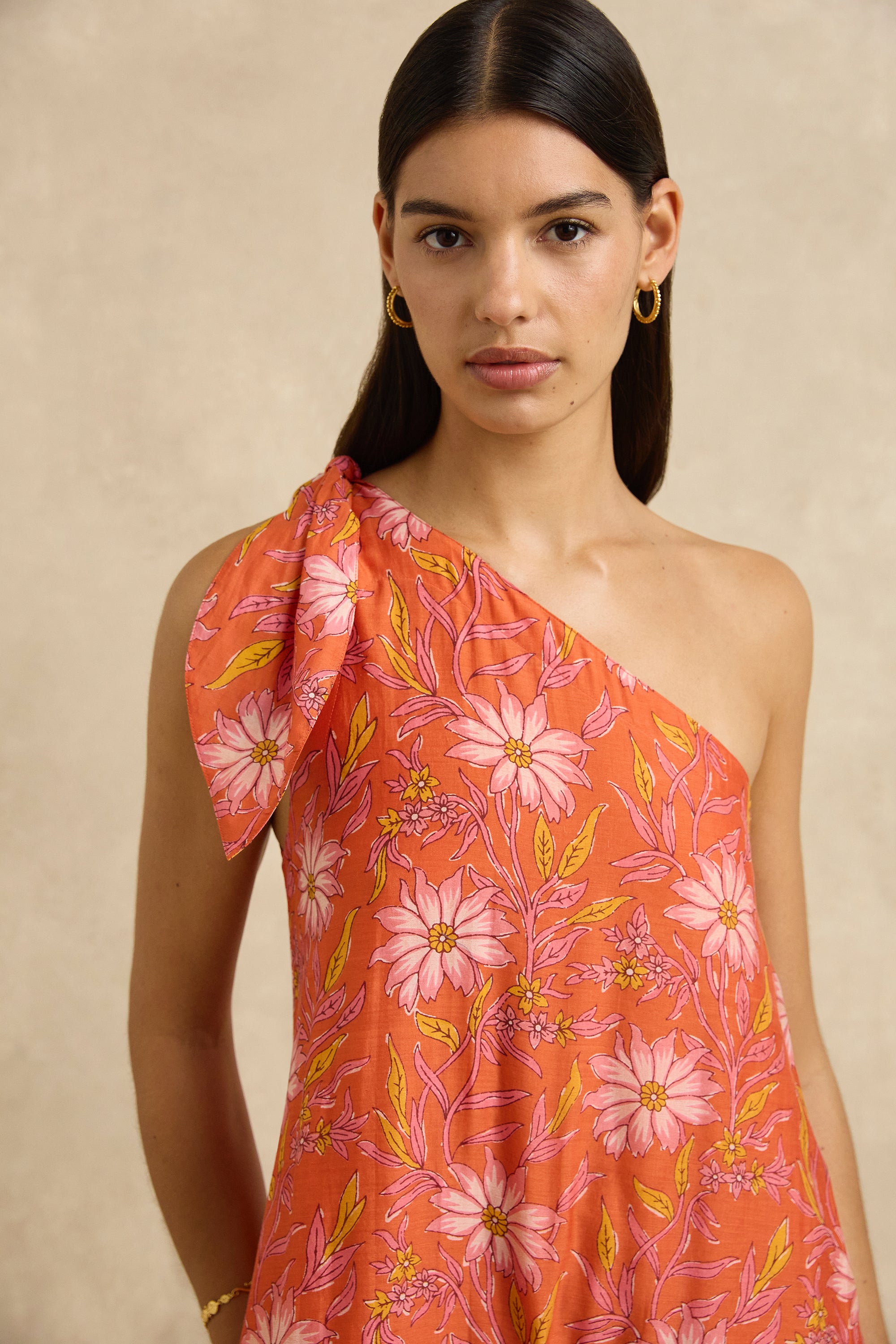 Helena Dress - Spring Daisy Crimson