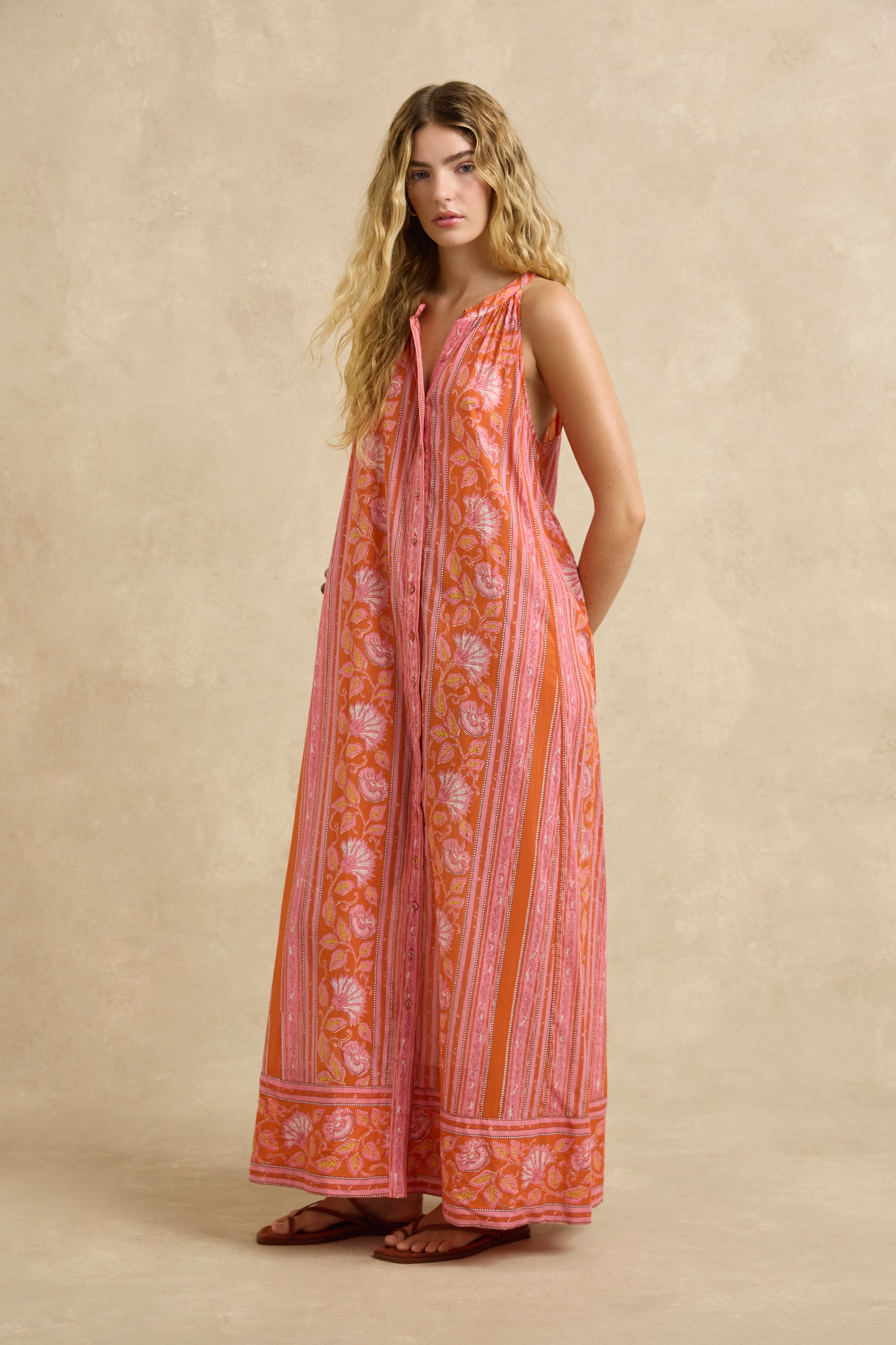 Isha Dress - Spring Daisy Crimson