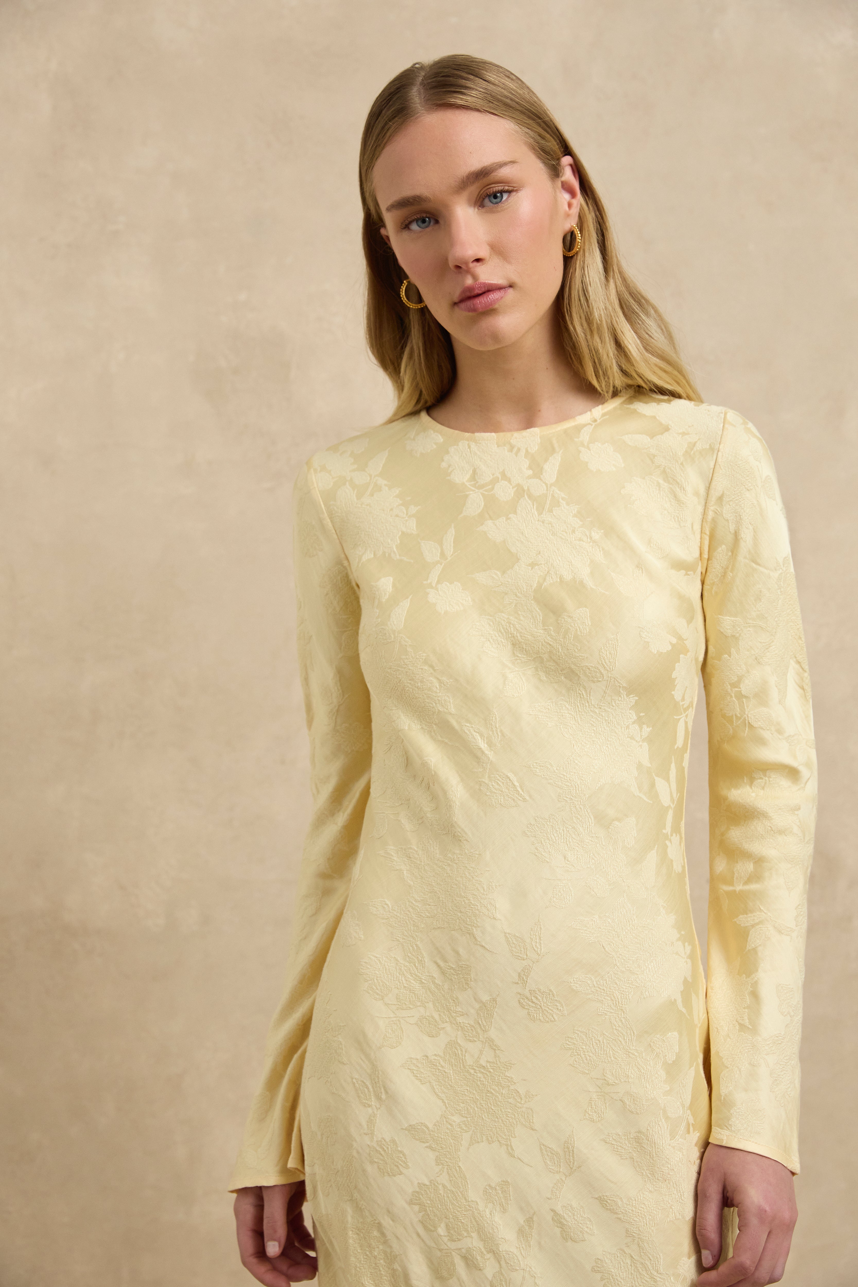 Lara Dress - Butter Jacquard