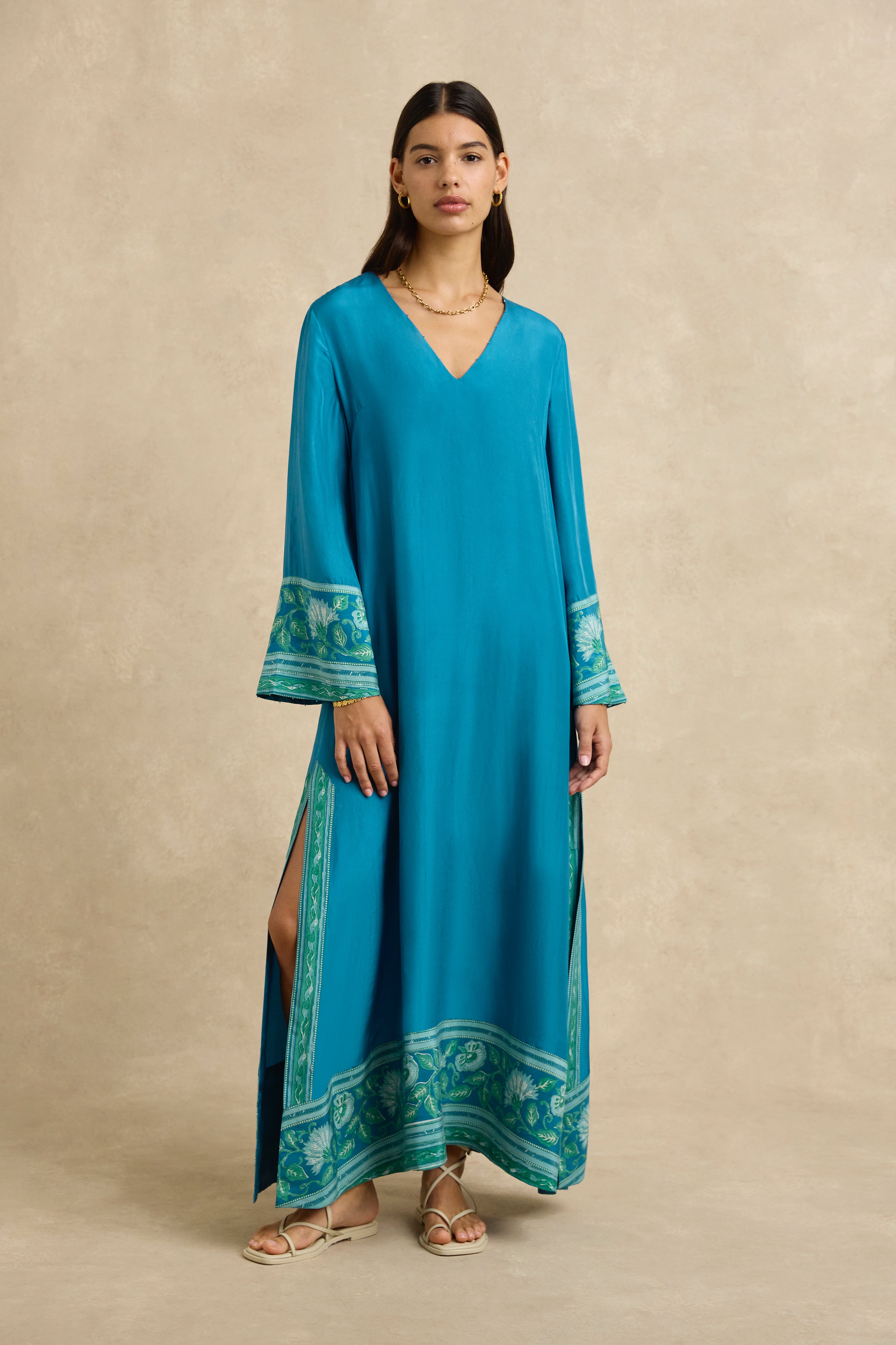 Leandra Dress - Spring Daisy Dark Blue