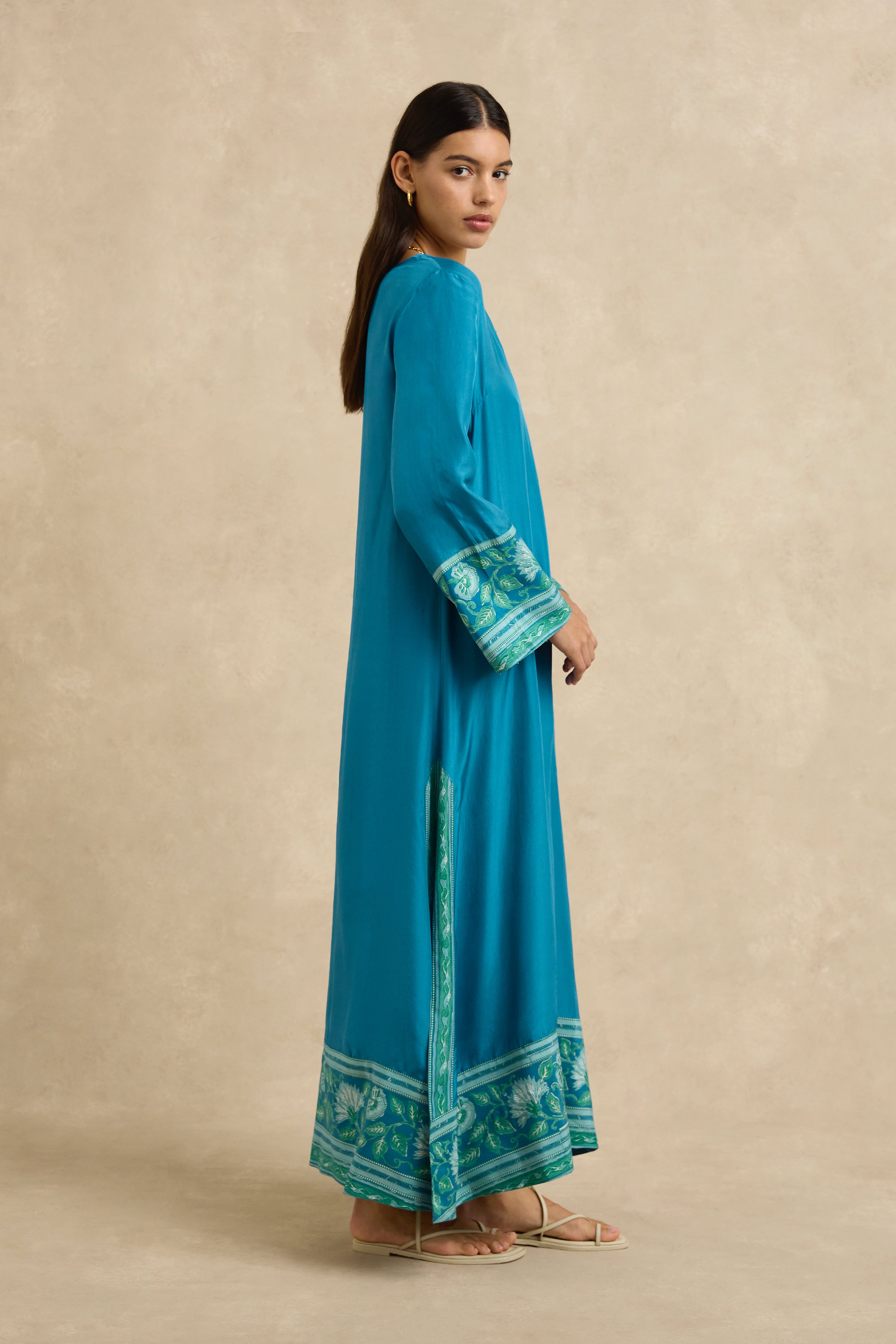 Leandra Dress - Spring Daisy Dark Blue