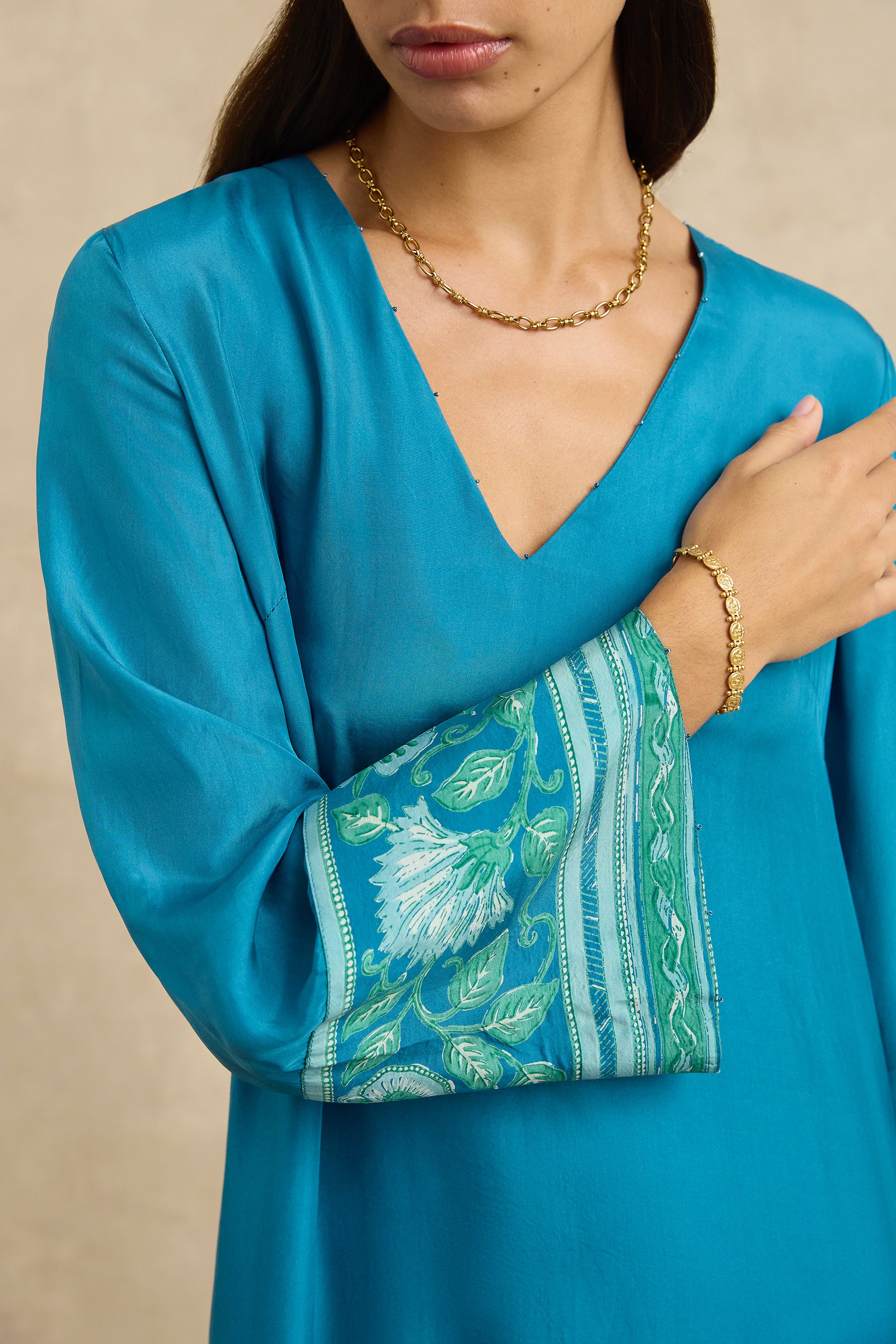 Leandra Dress - Spring Daisy Dark Blue