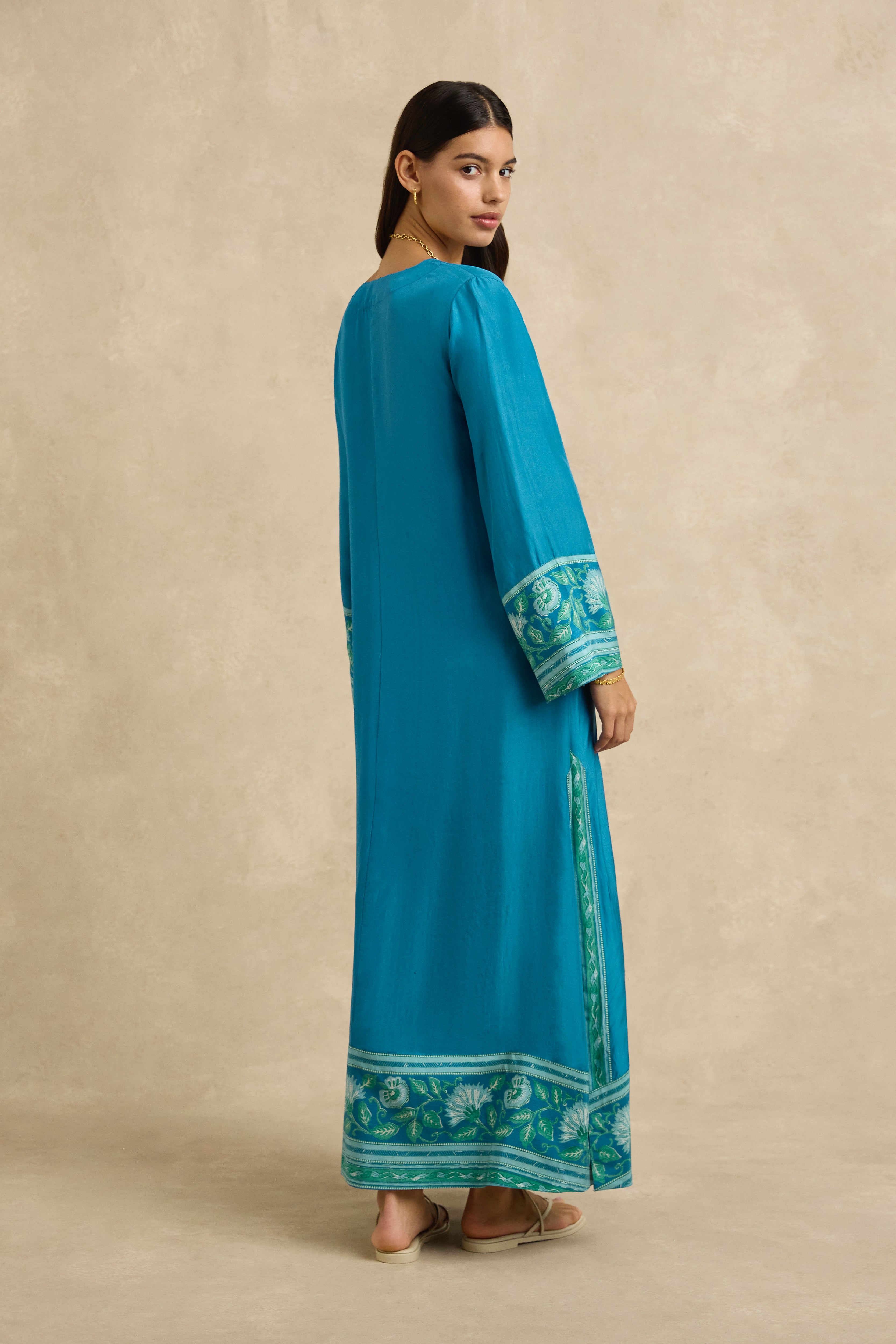 Leandra Dress - Spring Daisy Dark Blue