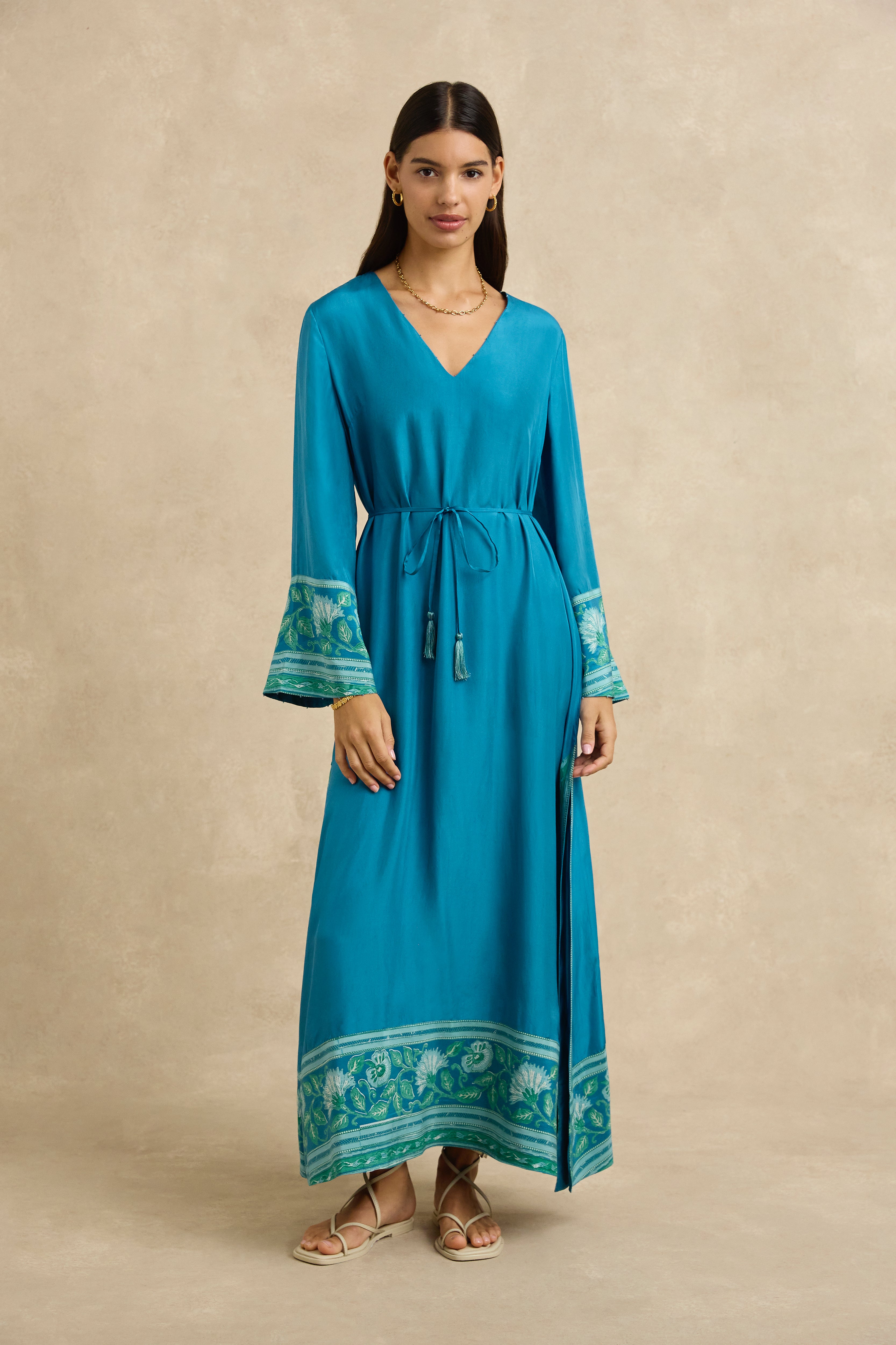 Leandra Dress - Spring Daisy Dark Blue