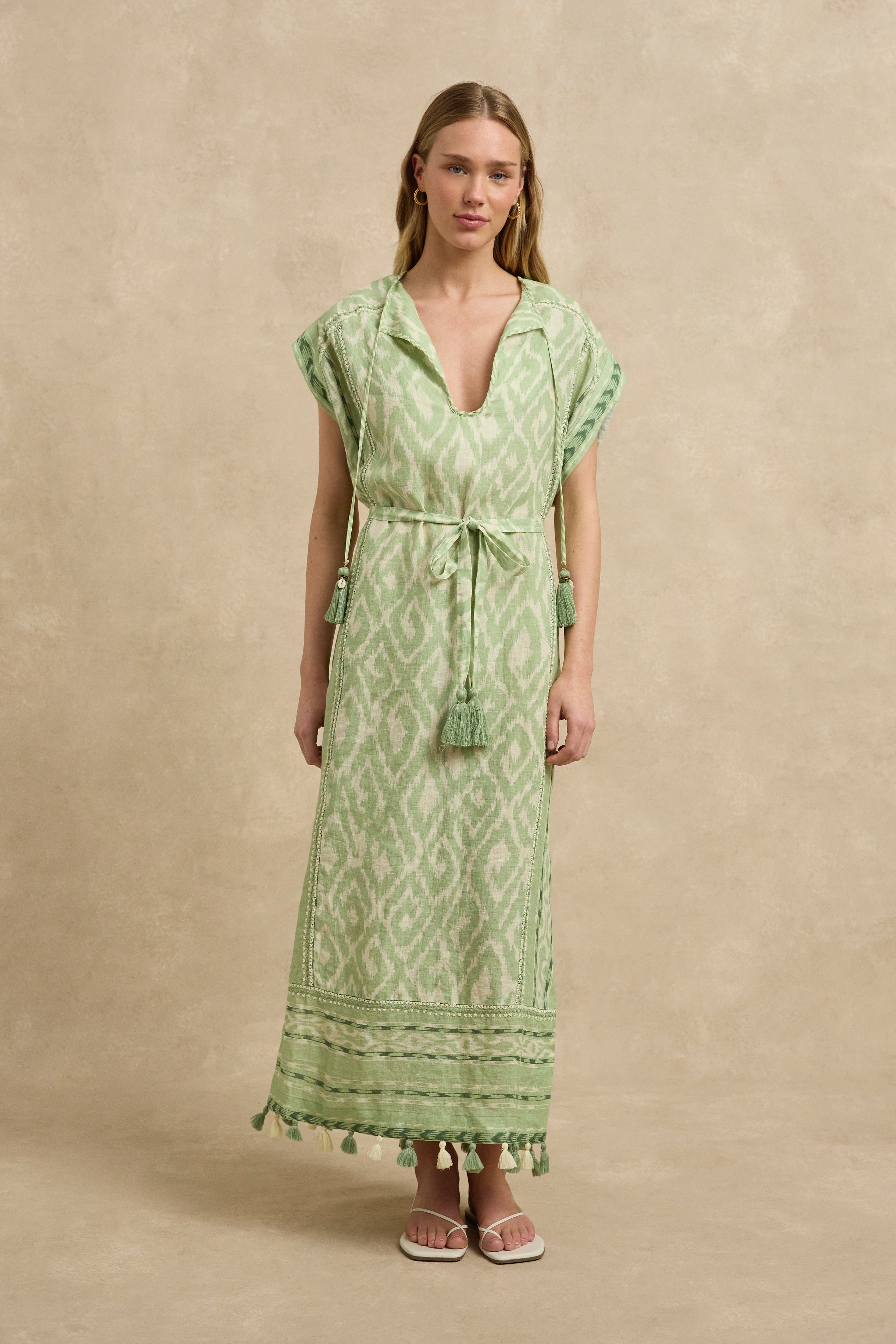 Liora Dress - Ikat Sage
