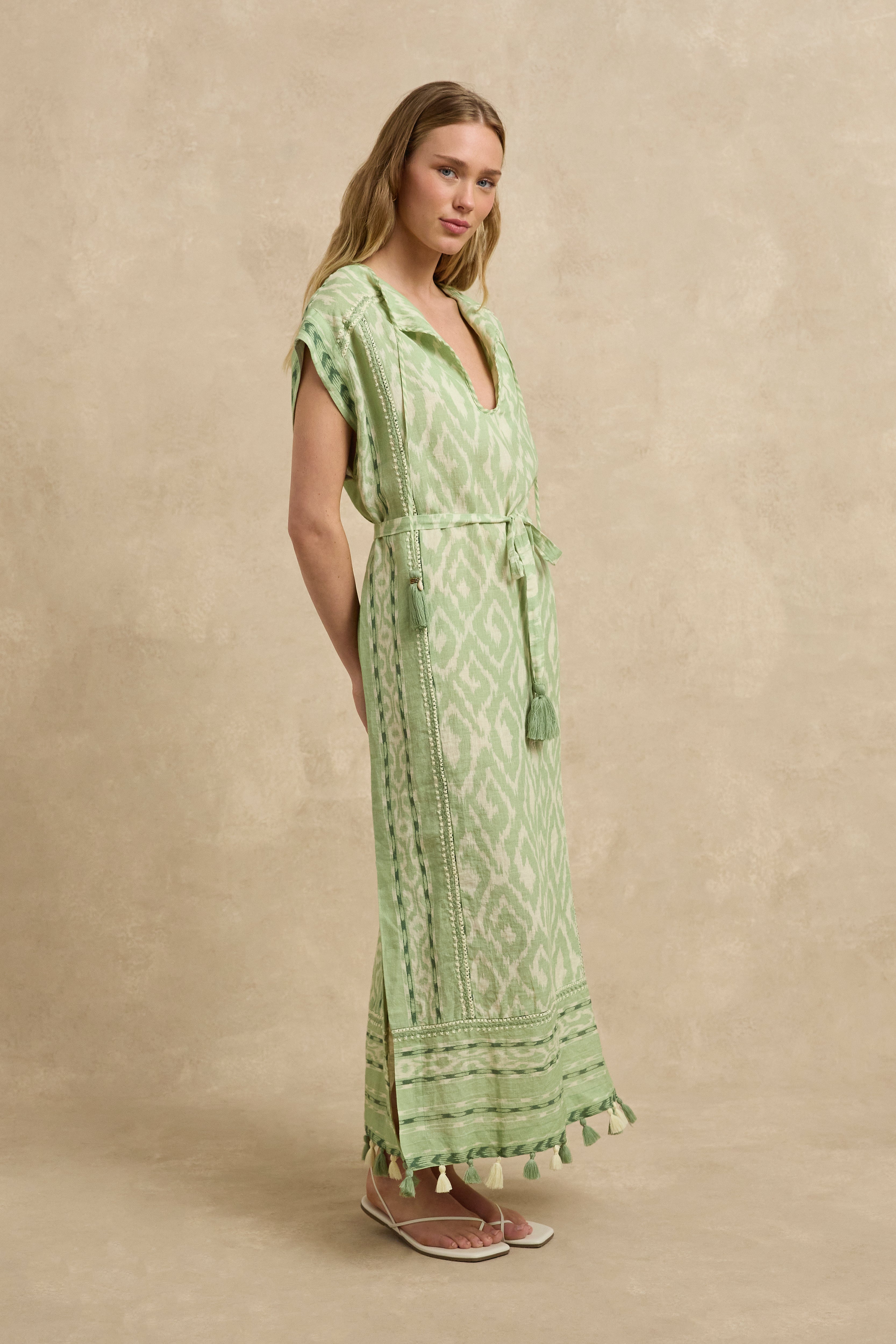 Liora Dress - Ikat Sage