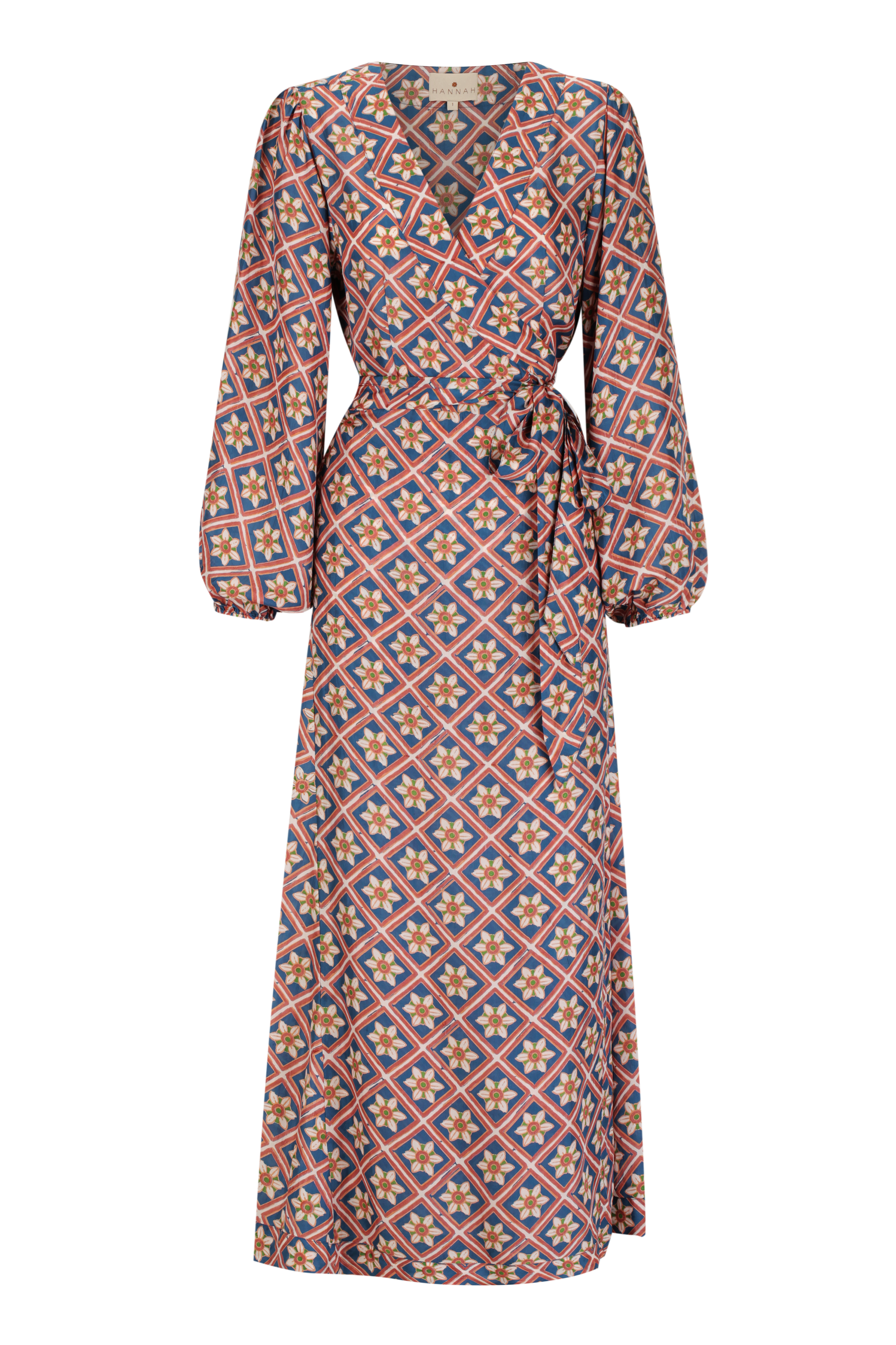 Luna Maxi Wrap Dress - Talavera Indigo