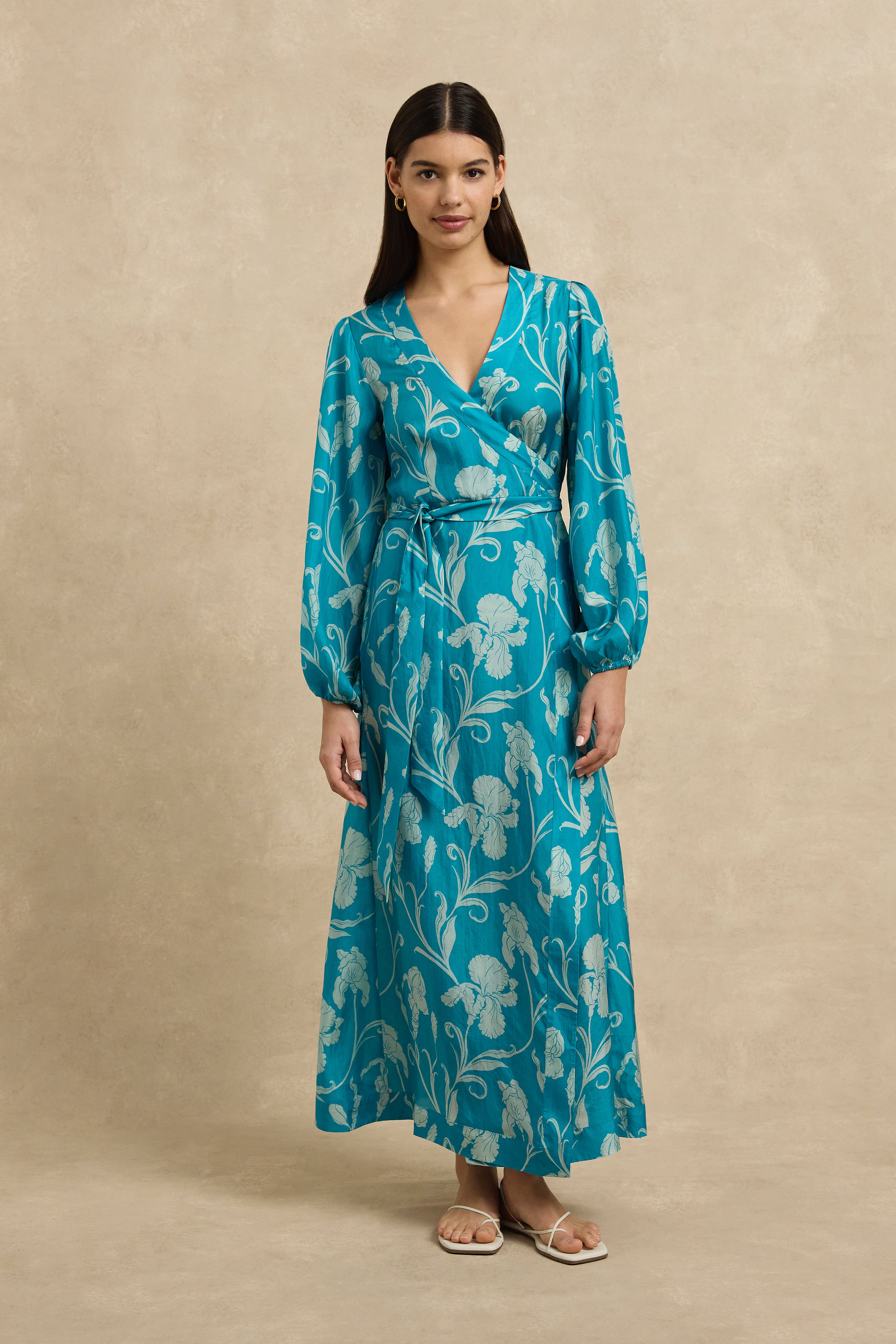 Luna Wrap Dress - Iris Aquamarine