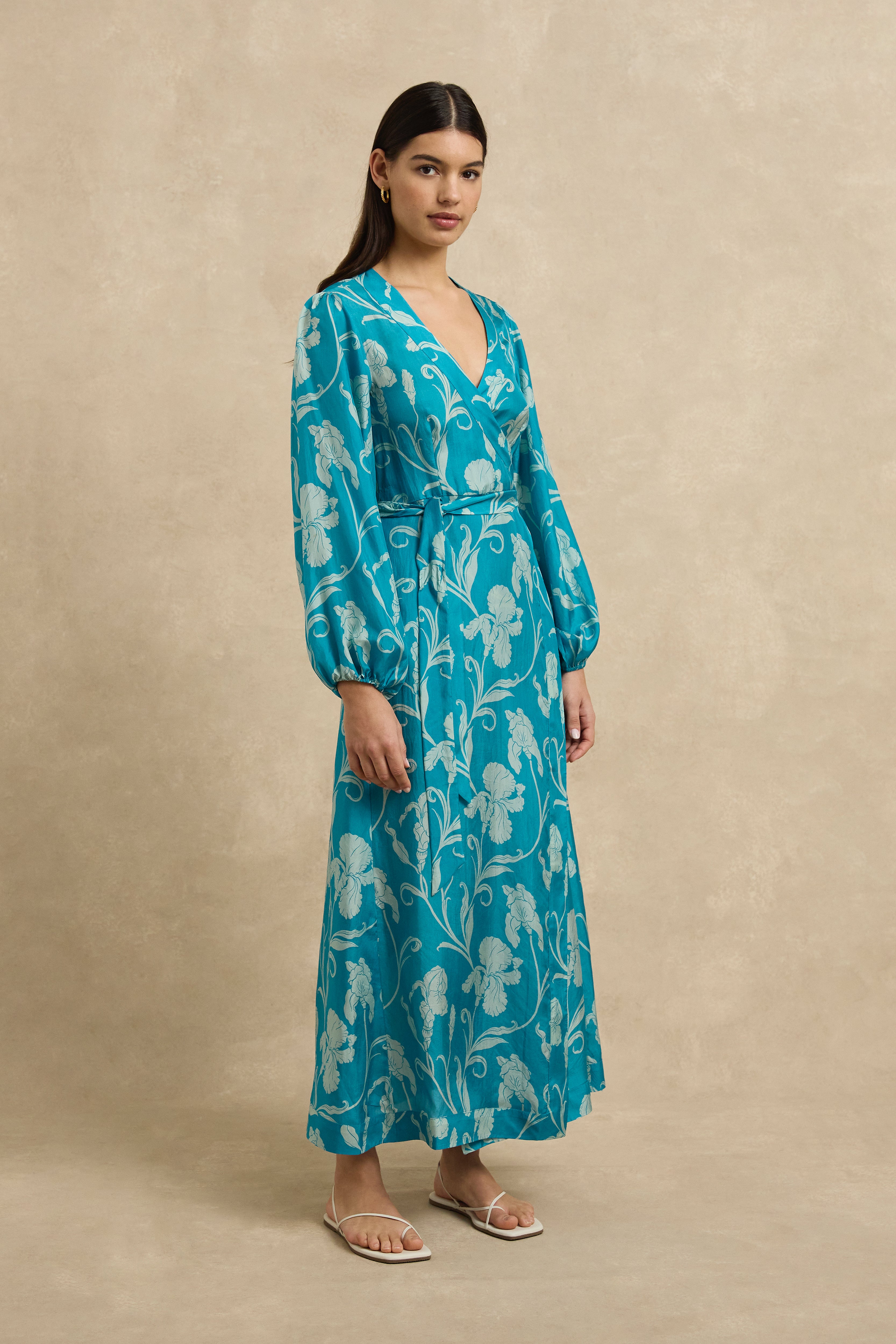 Luna Wrap Dress - Iris Aquamarine