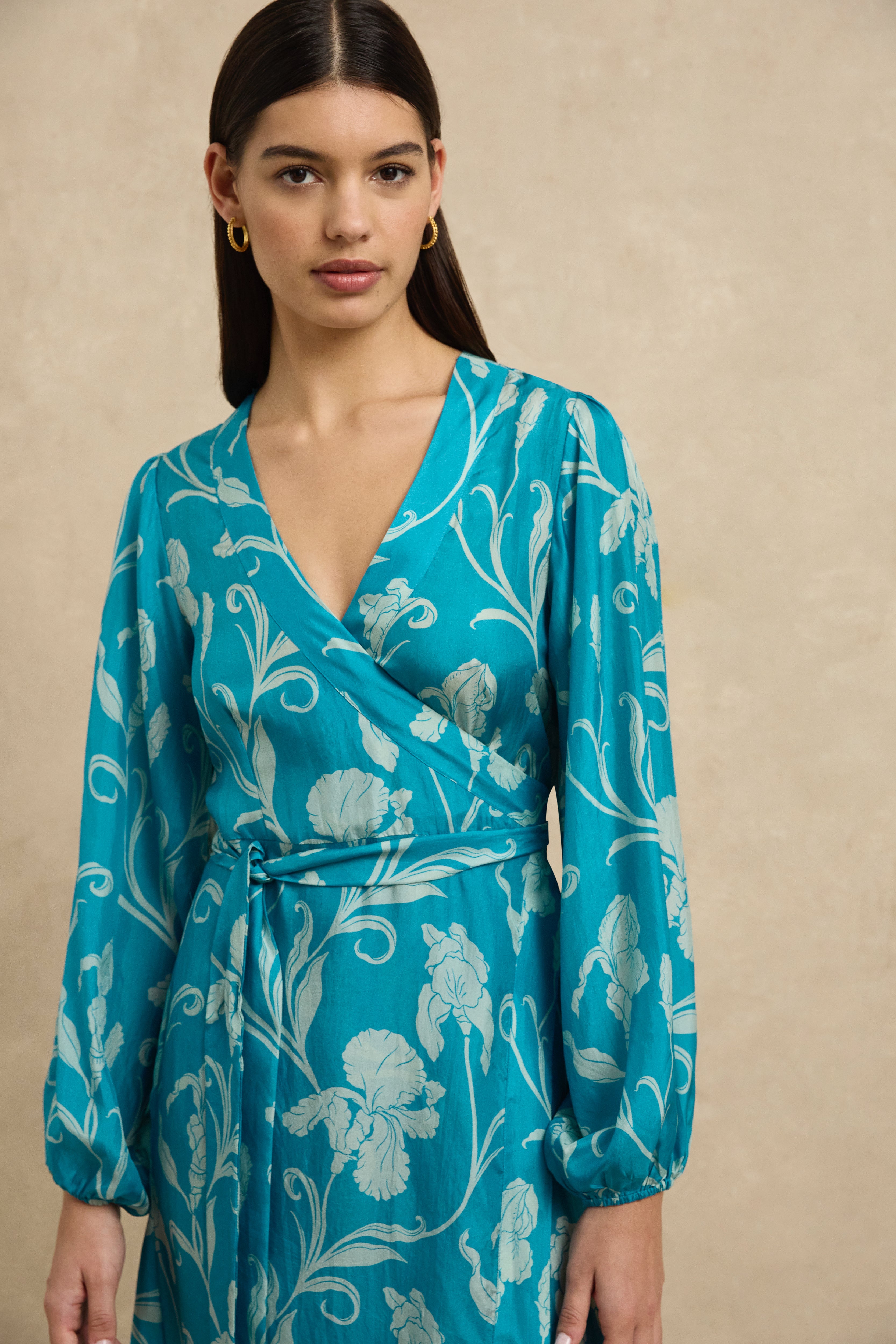 Luna Wrap Dress - Iris Aquamarine