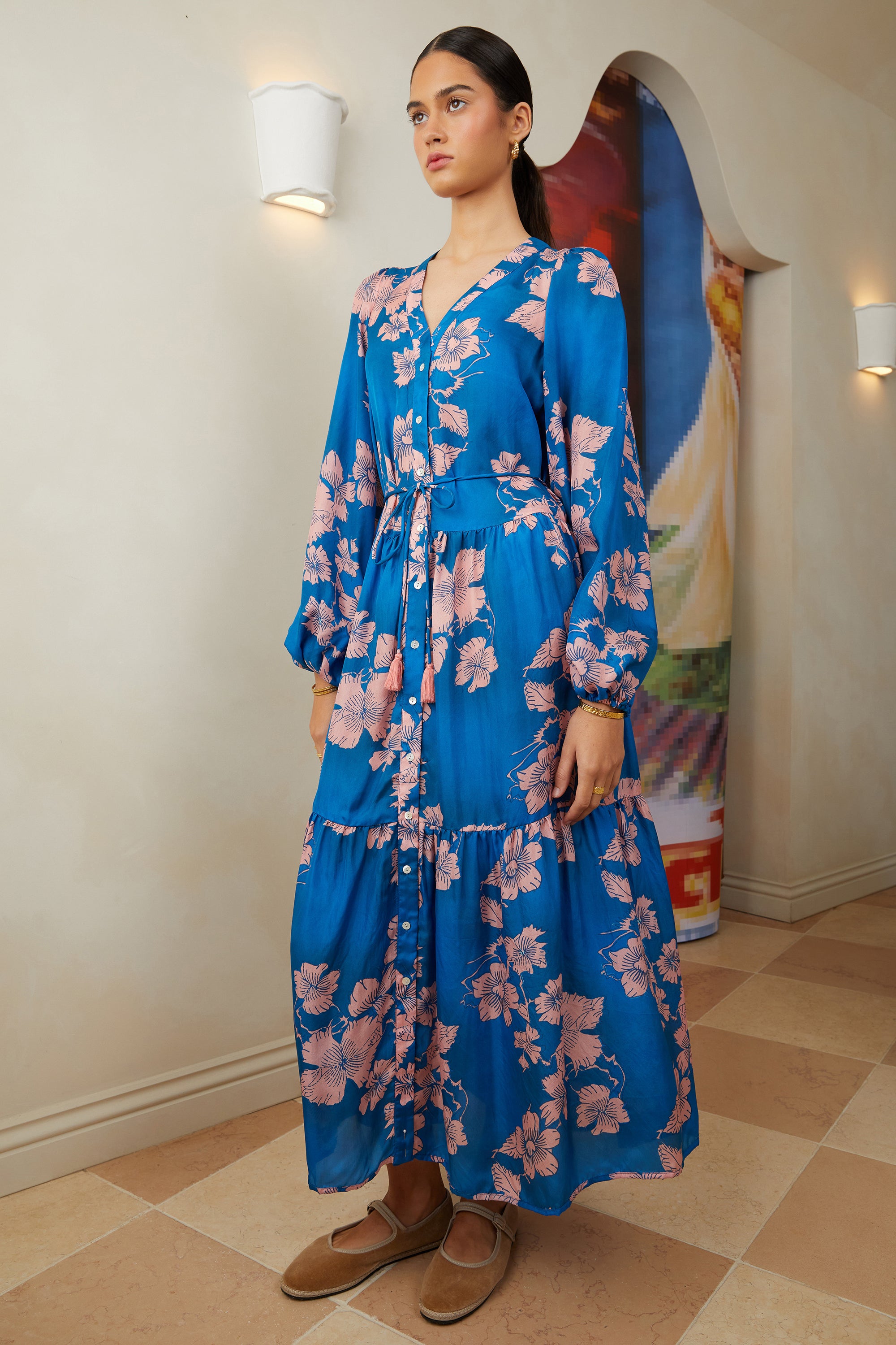 Larissa Long Sleeve Dress - Azure