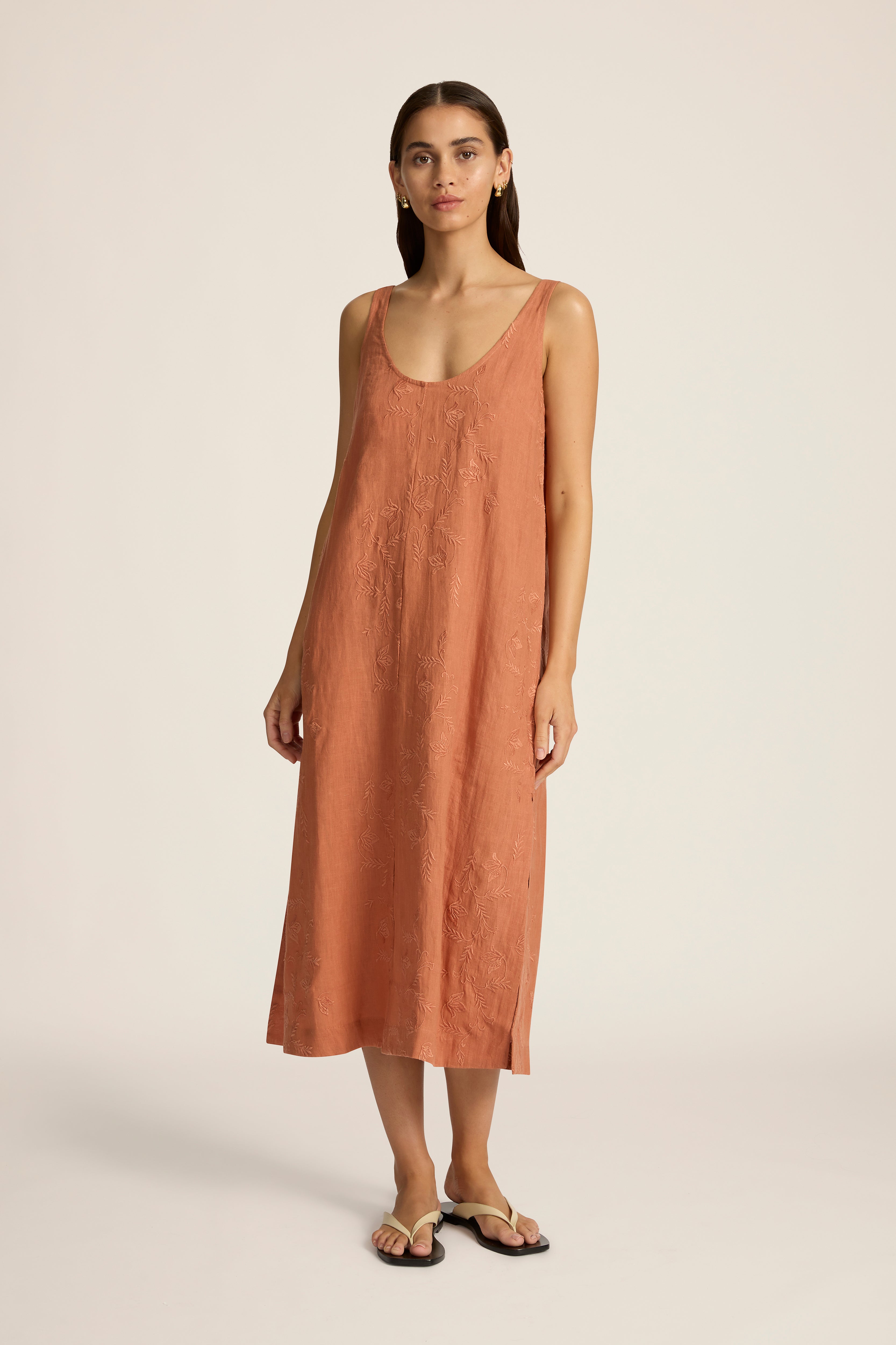 Maria Midi Dress - Verano Caramel