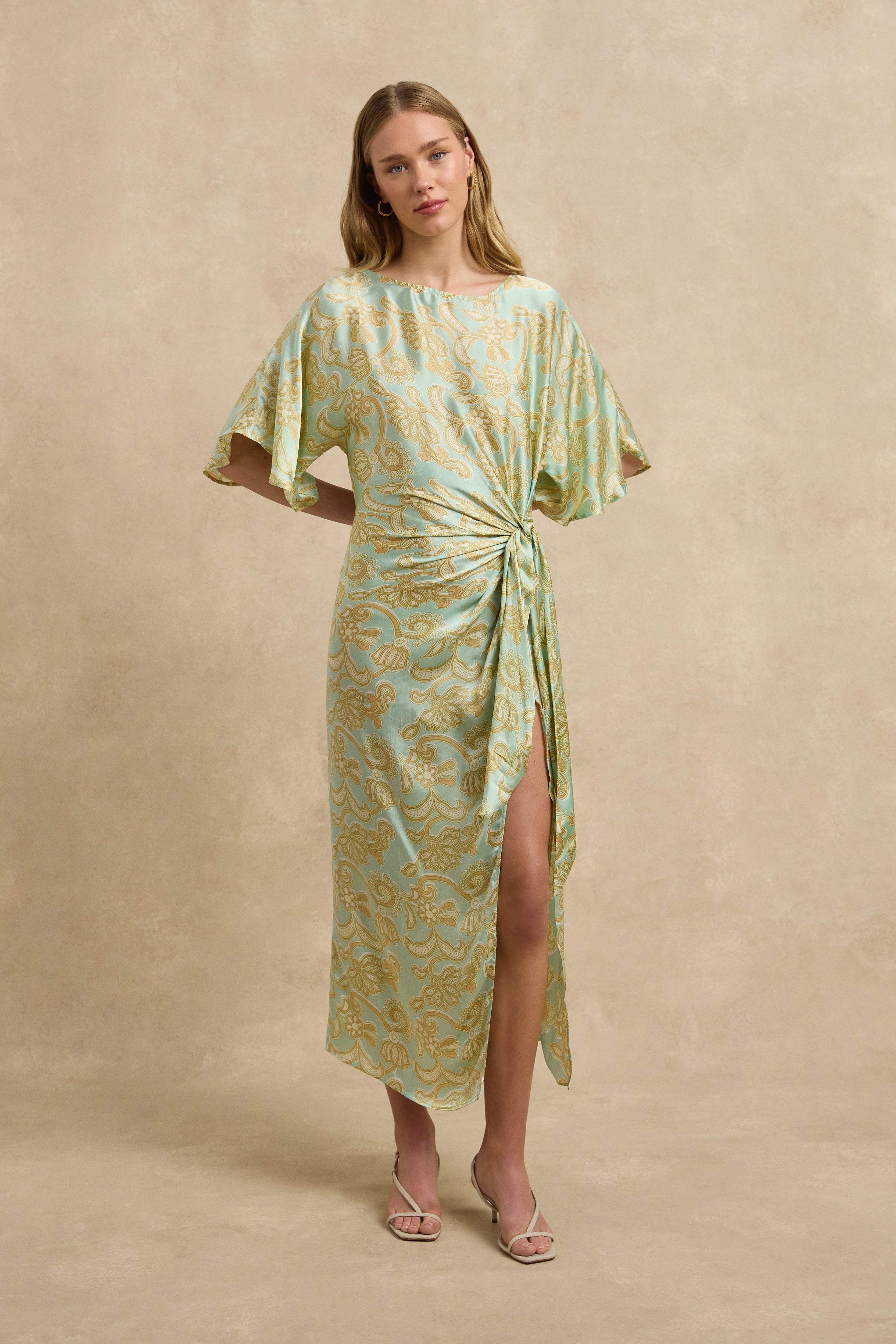 Marzia Dress - Brocade Mint