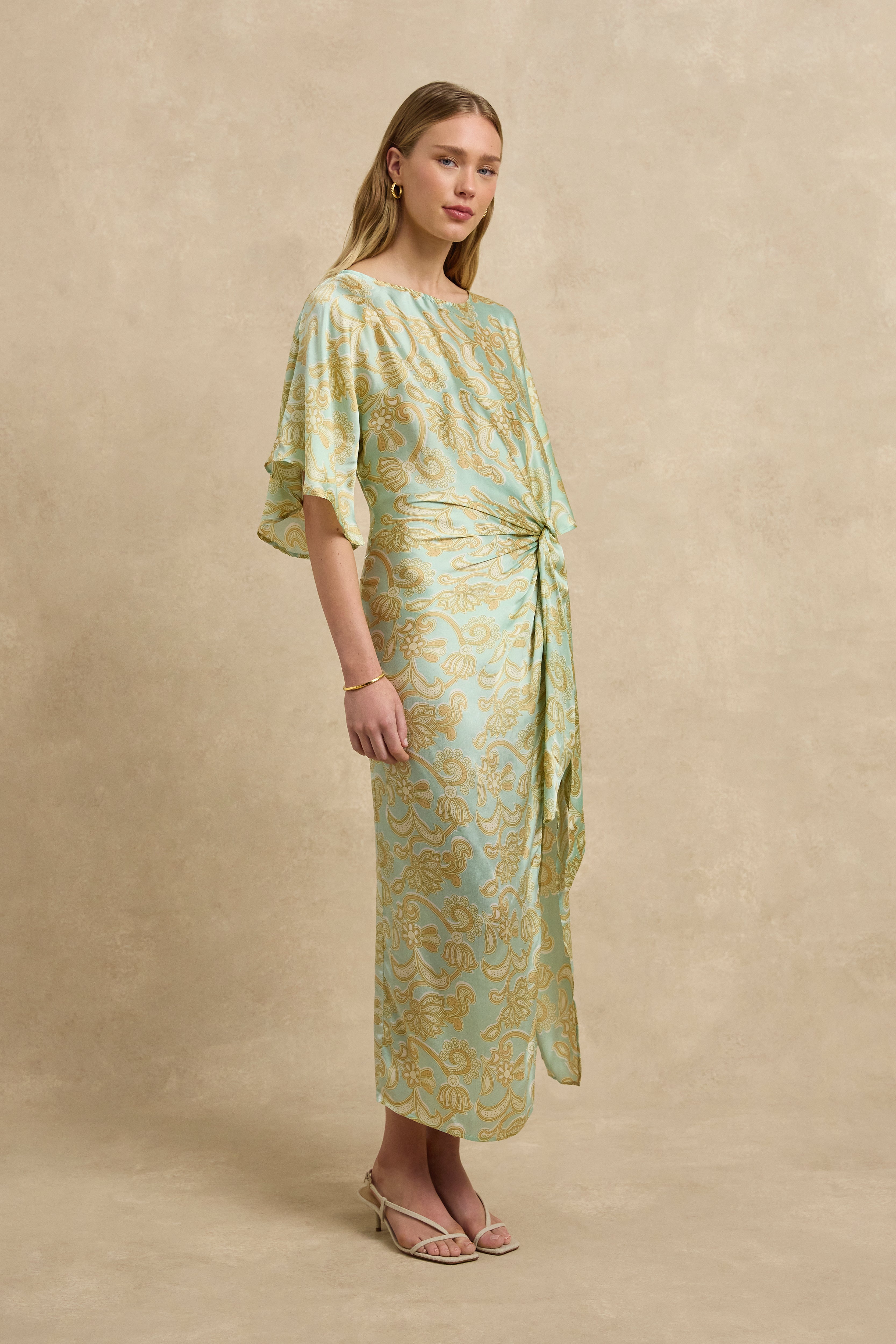 maggie sottero light gold wedding dress Stripe Tube Maxi Dress, Mint/Sage main image 1