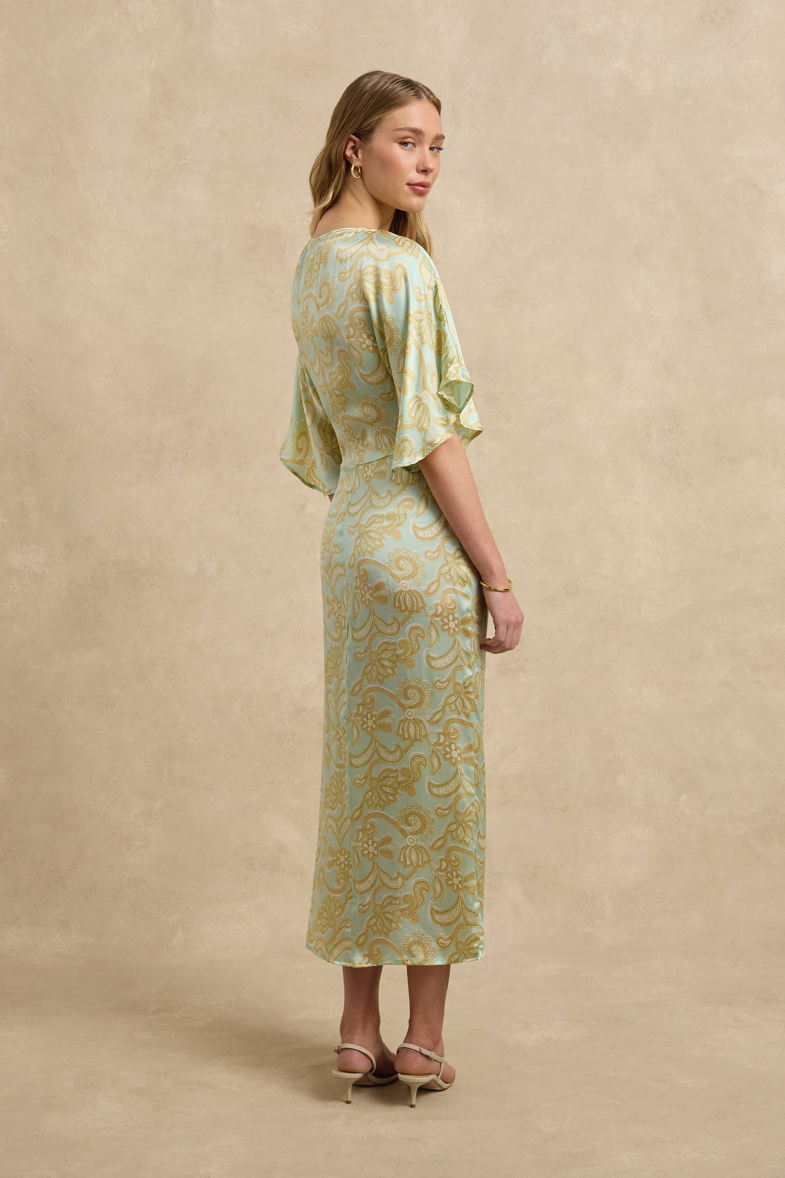 Marzia Dress - Brocade Mint