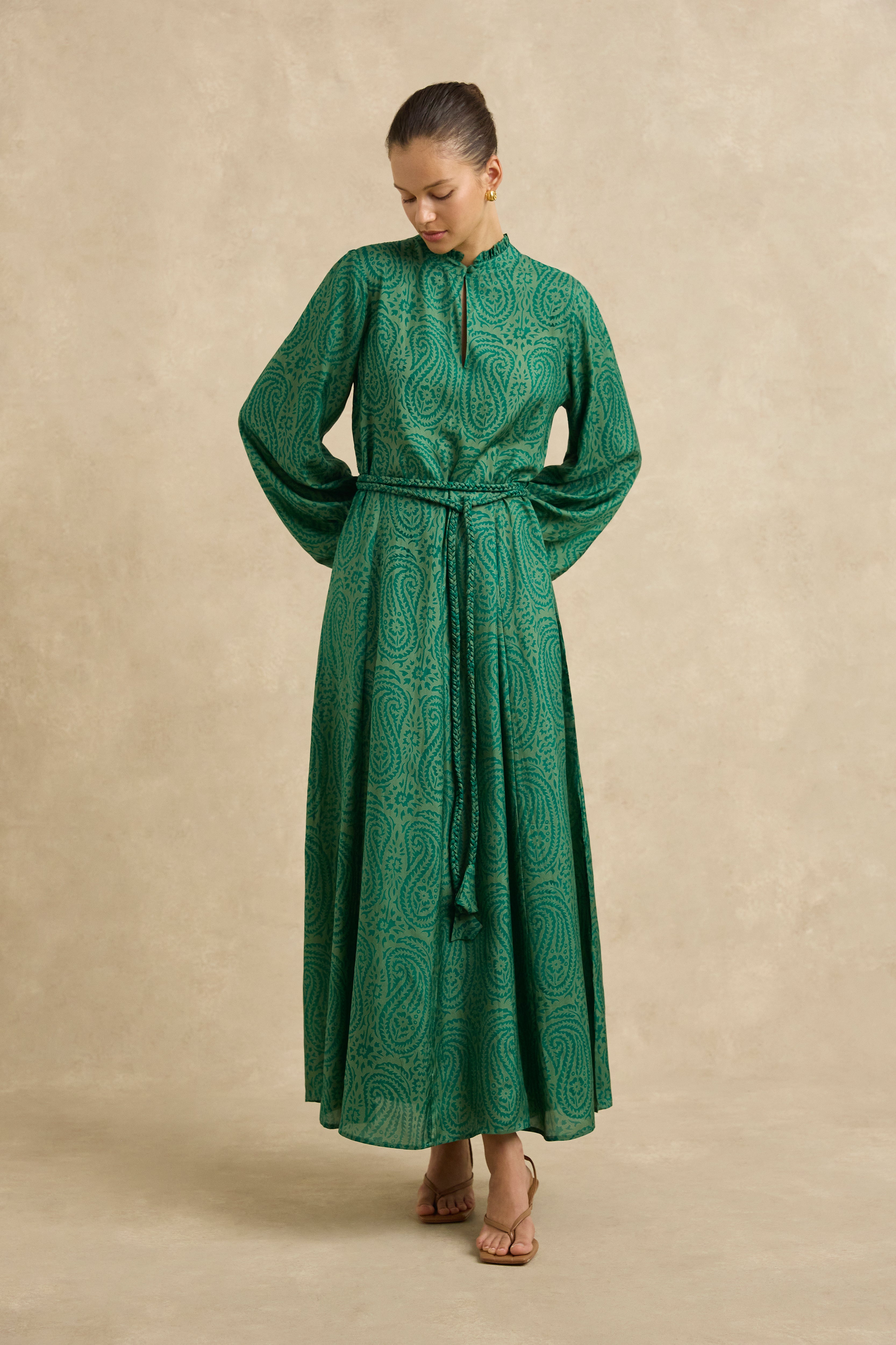 Nala Dress - Paisley Green