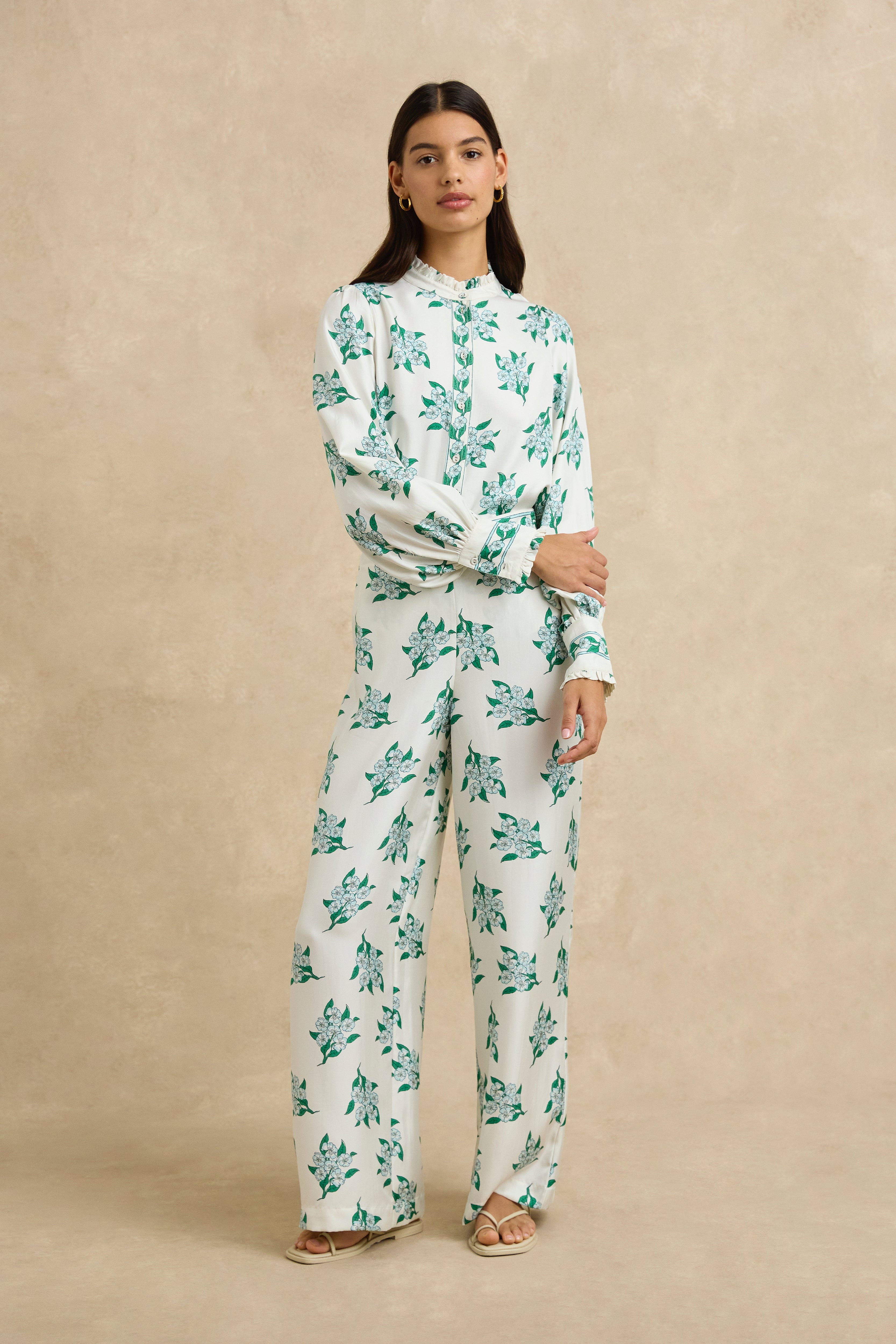 Nyra Shirt - Emerald Blossom