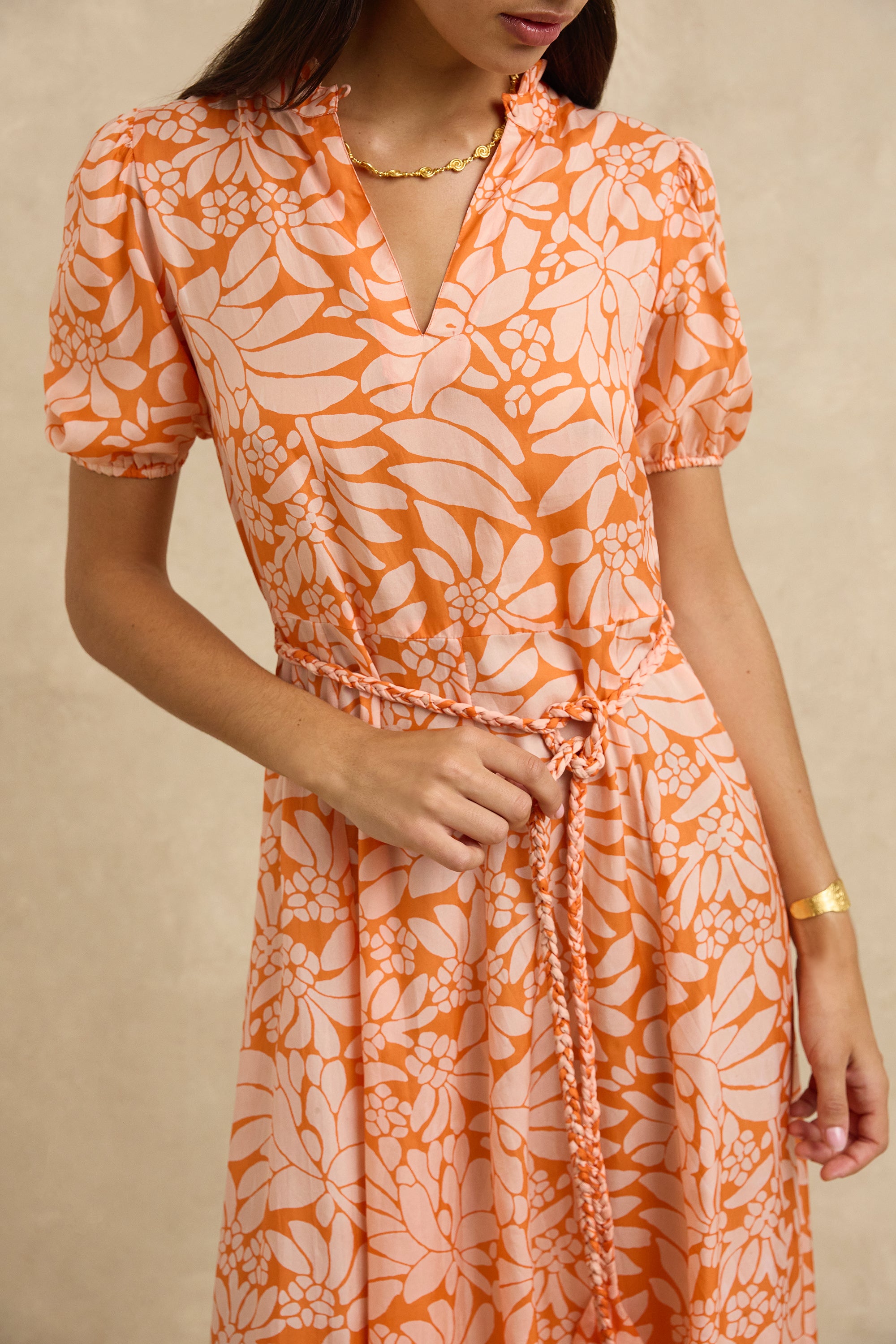 Oceanus Dress - Crocus Persimmon
