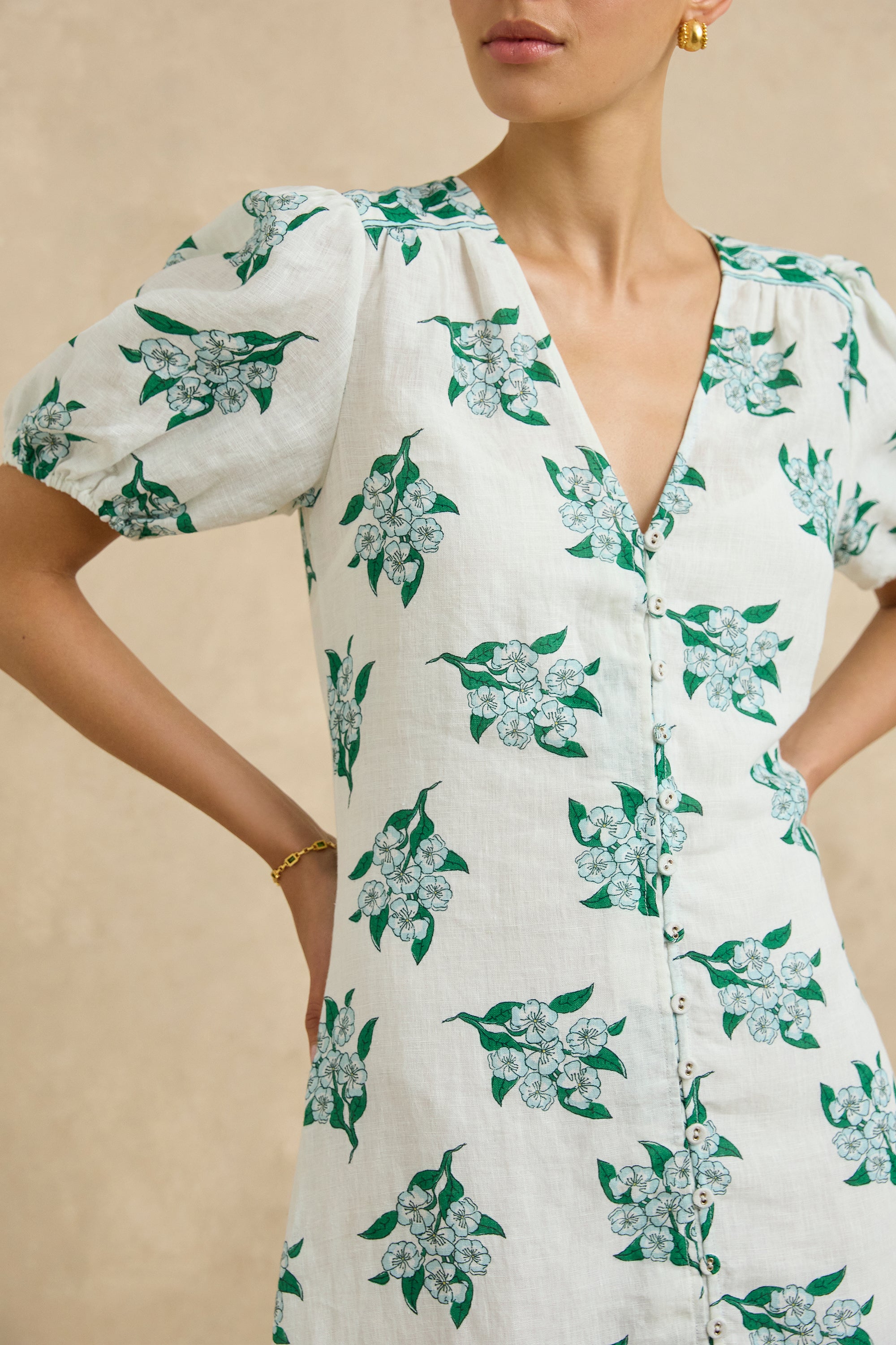 Poppy Dress - Emerald Blossom