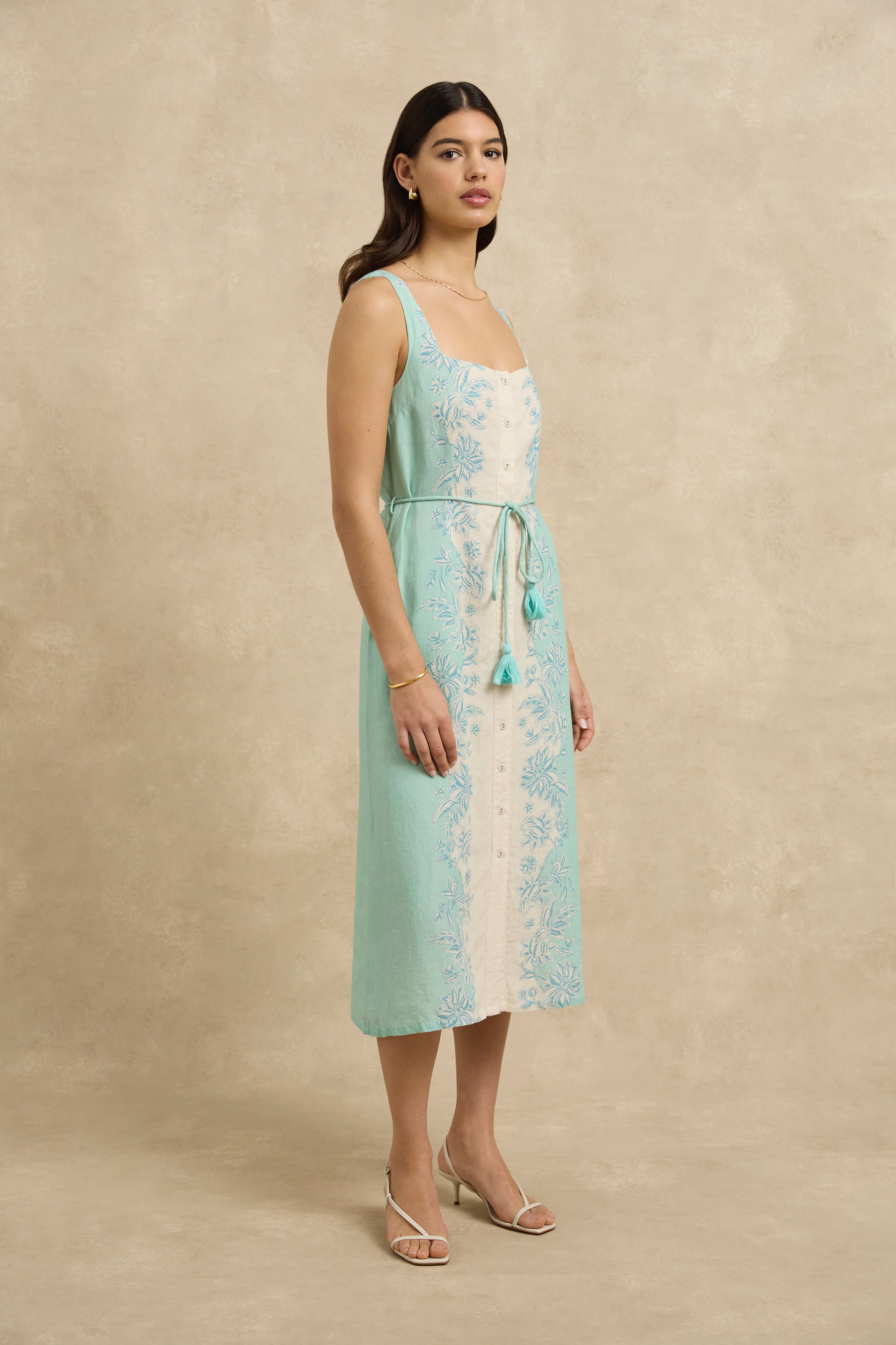 Paloma Dress - Seafoam Bloom