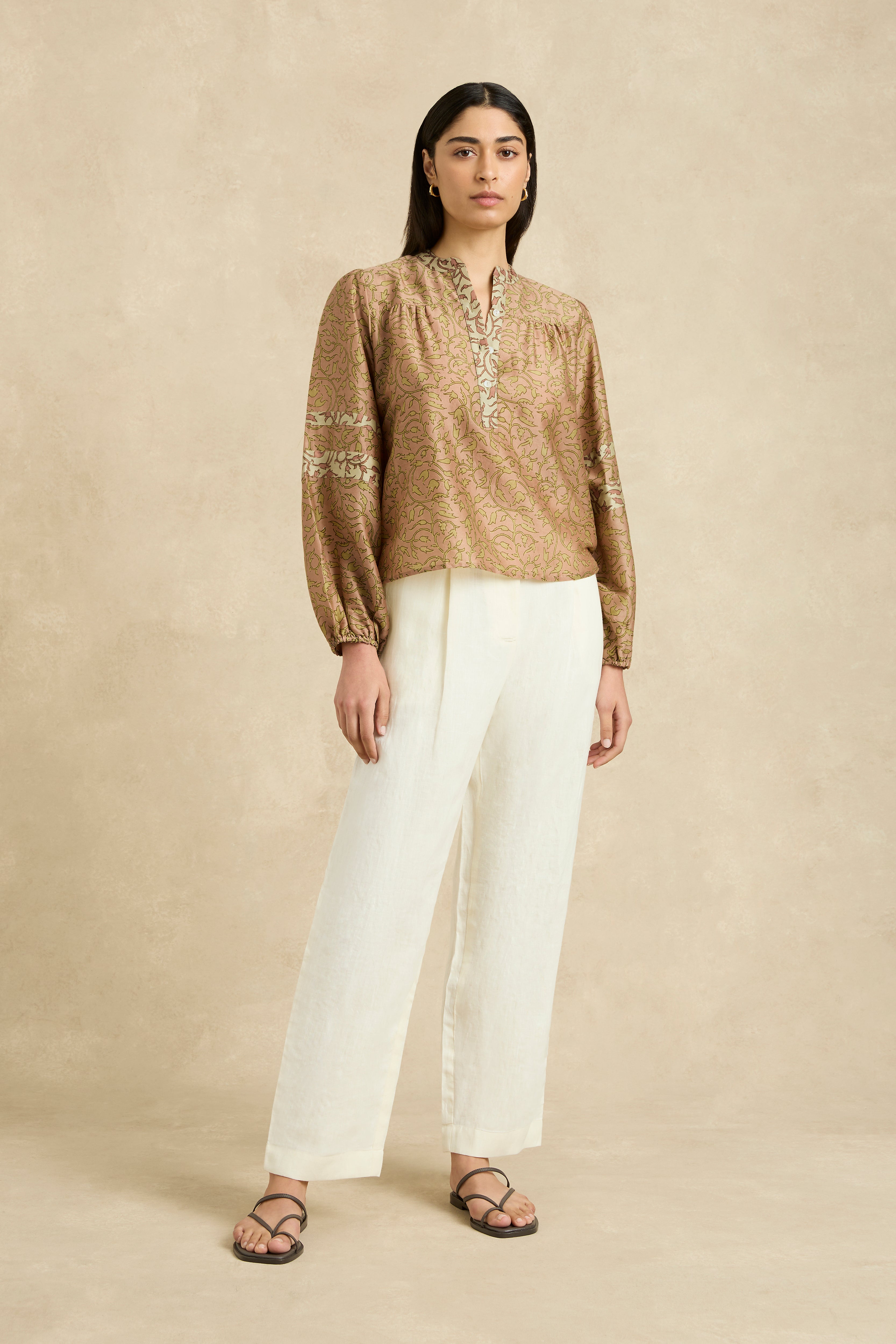 Quinn Blouse - Midnight Vine Khaki