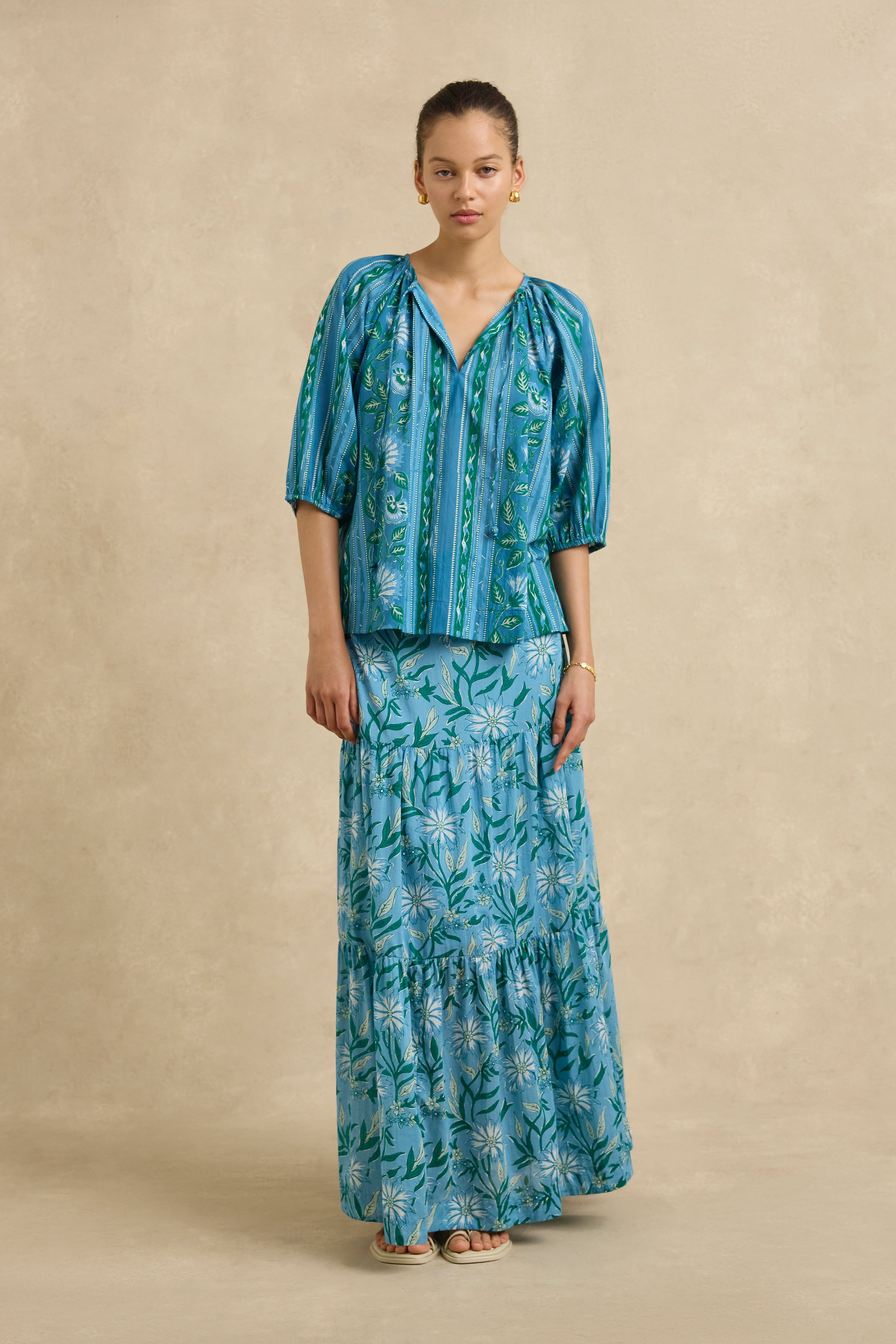 Adira Skirt - Spring Daisy Blue