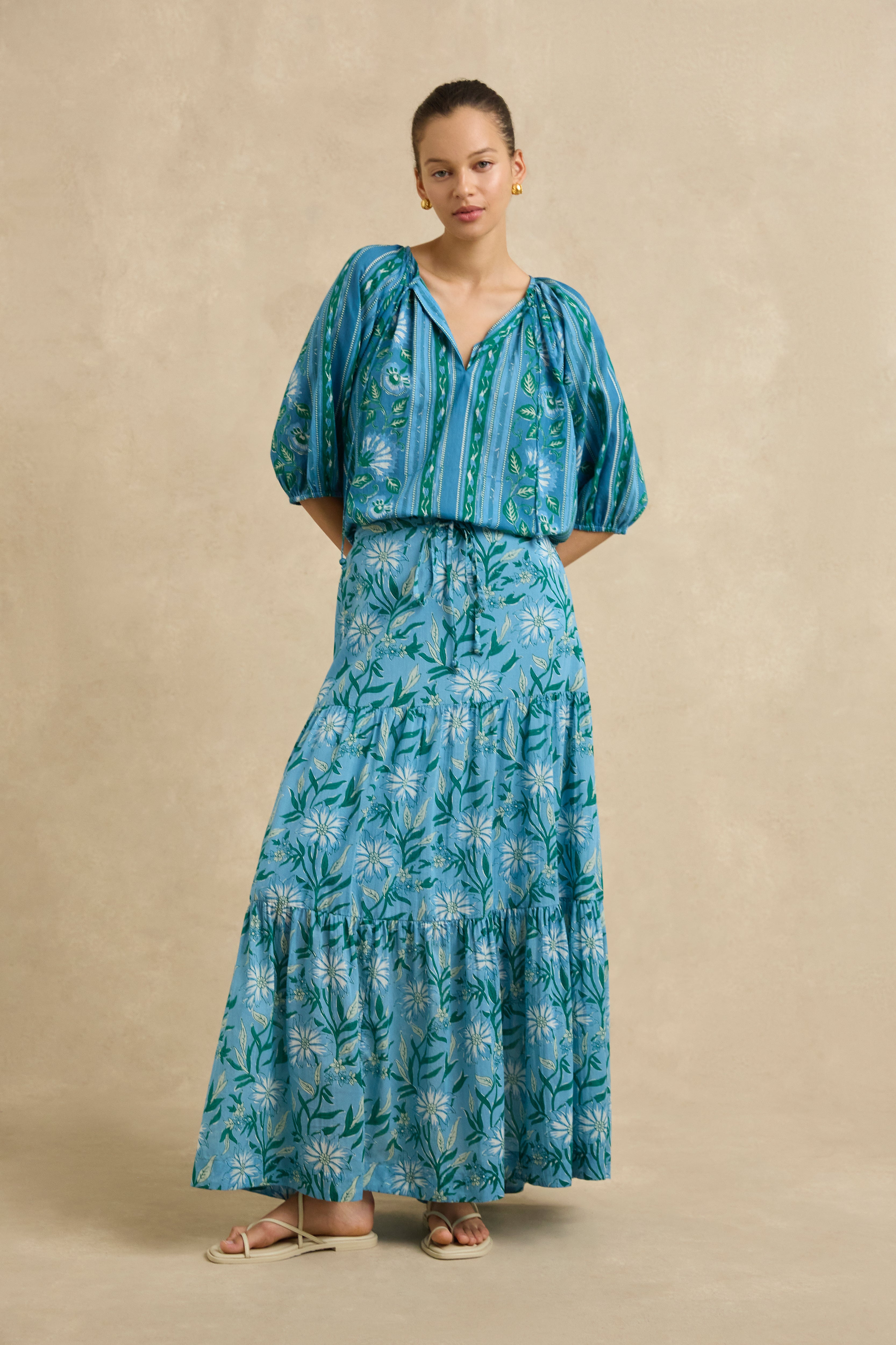 Adira Skirt - Spring Daisy Blue