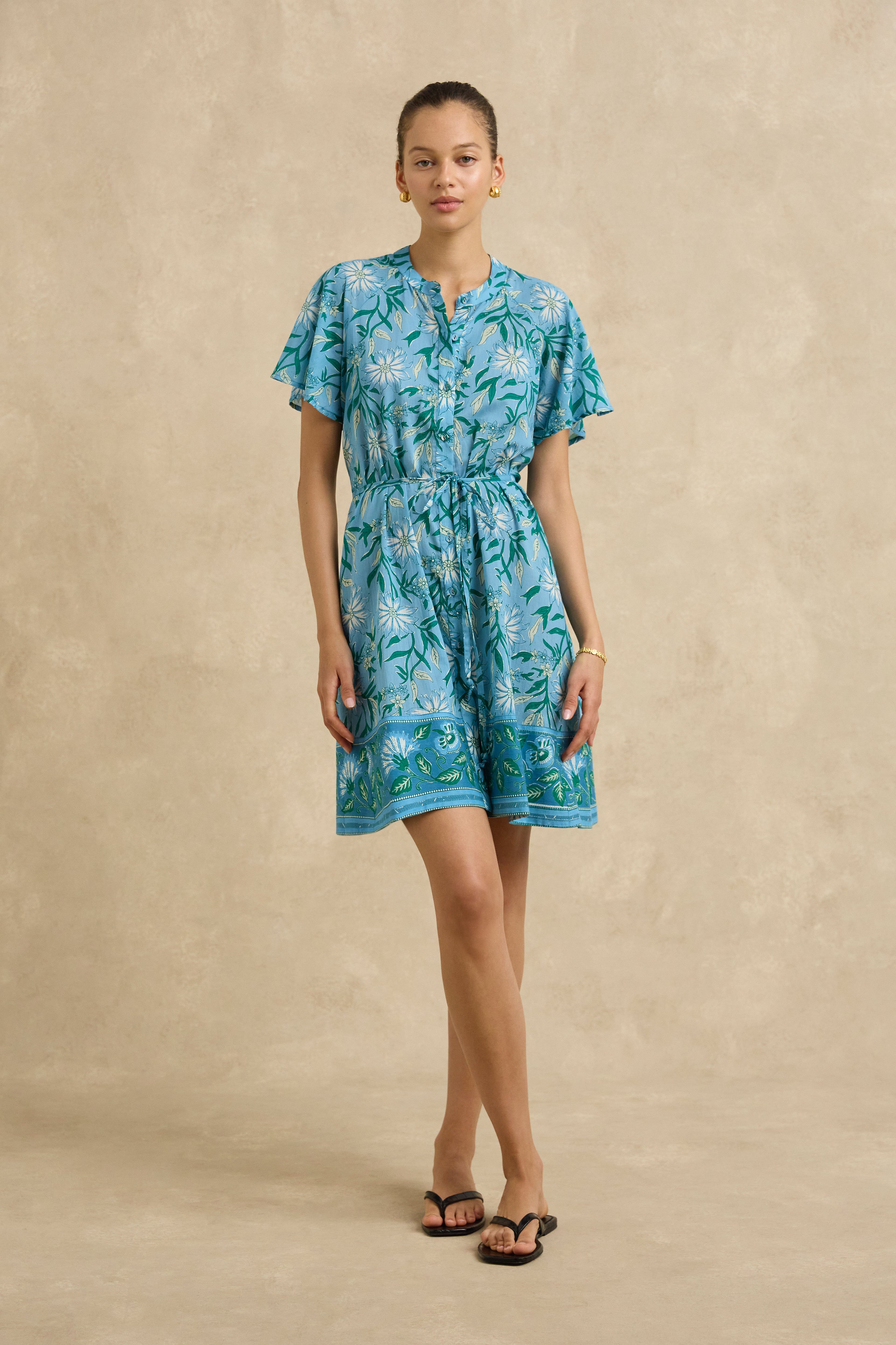 Sally Dress - Spring Daisy Blue