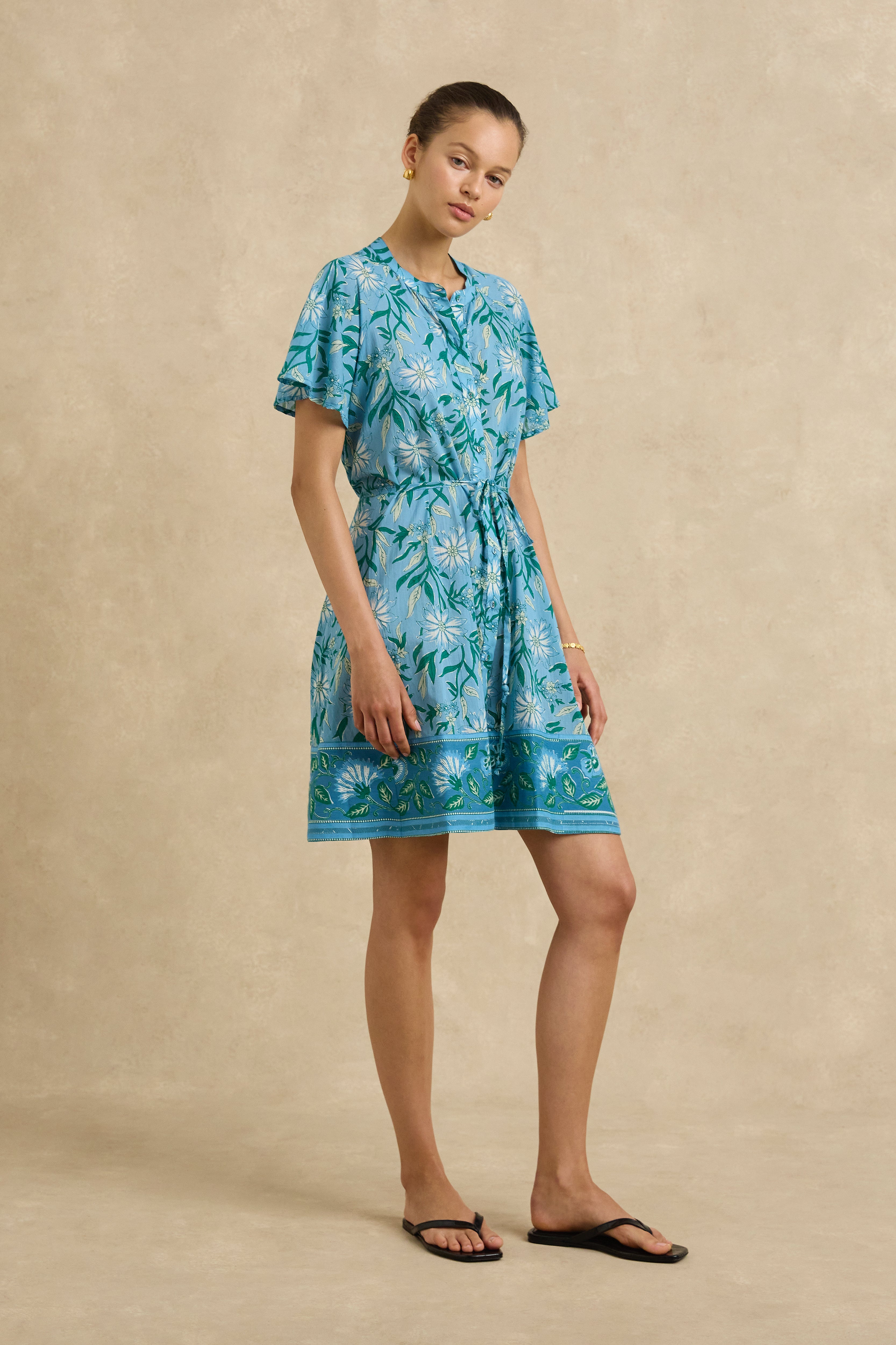 Sally Dress - Spring Daisy Blue