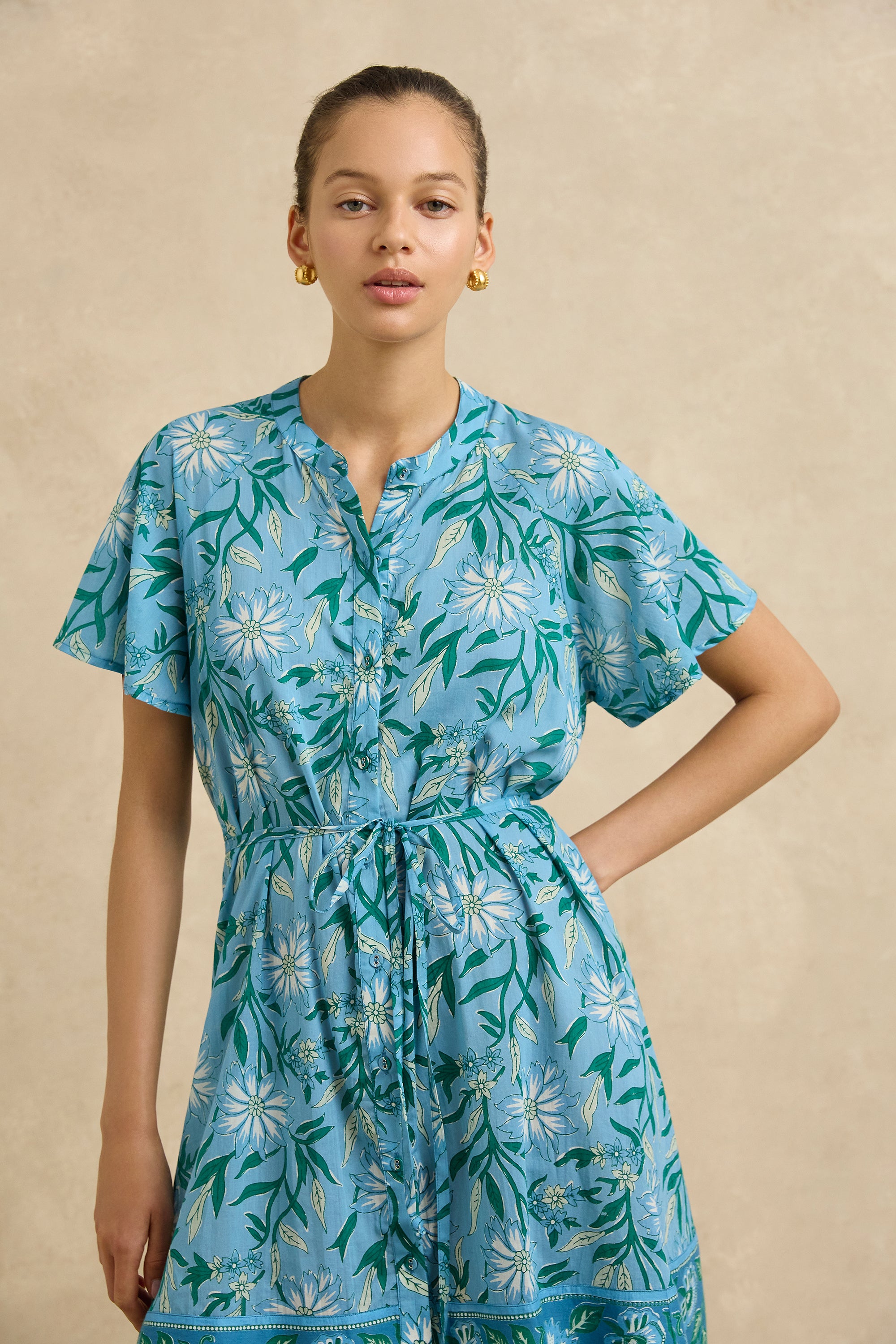 Sally Dress - Spring Daisy Blue