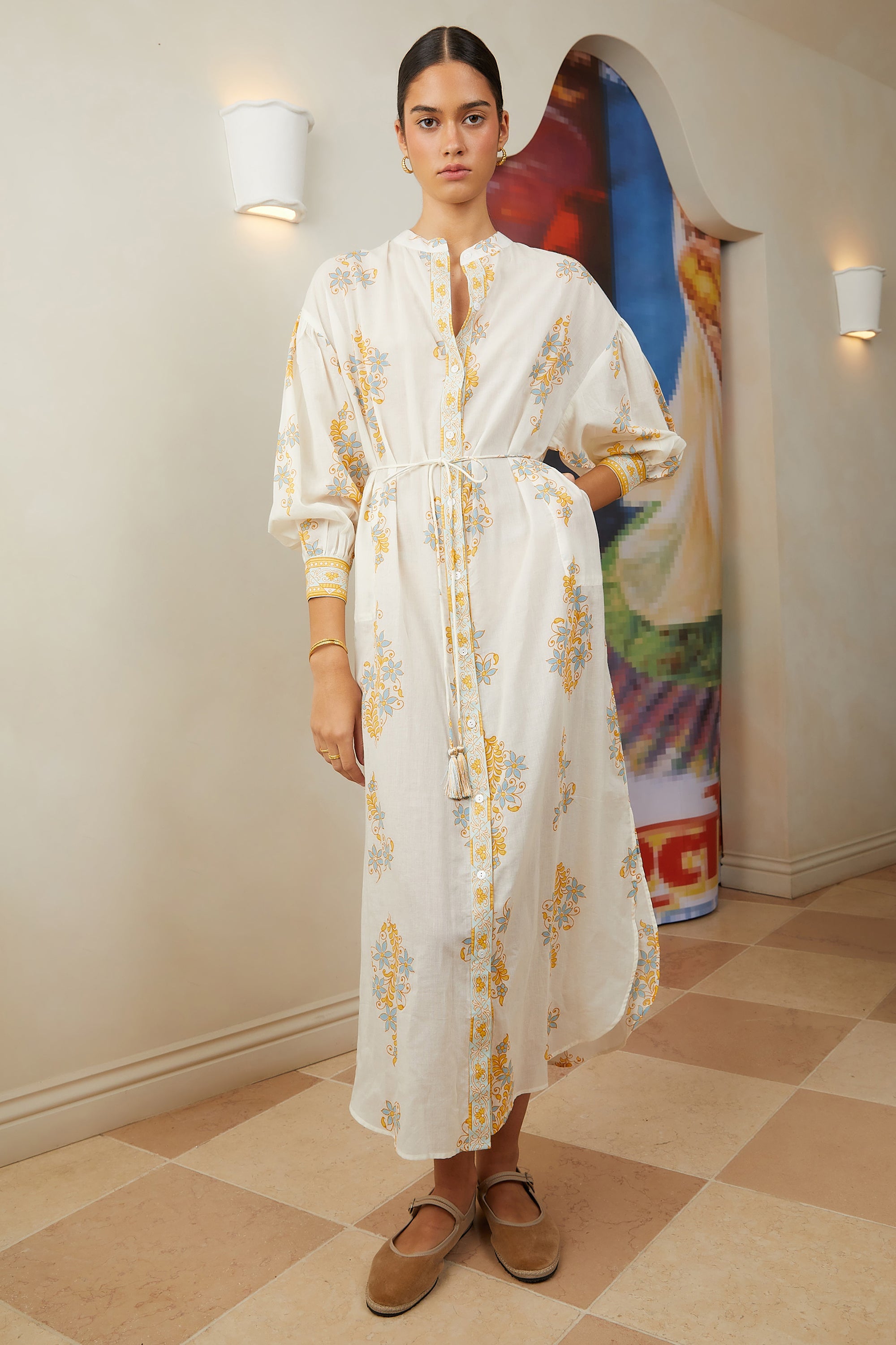 Sierra Maxi Shirt Dress - Golden